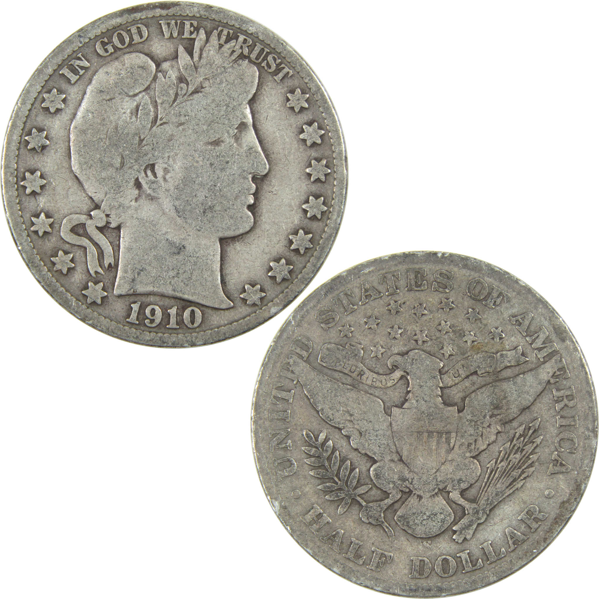 1910 S Barber Half Dollar VG Very Good Silver 50c Coin SKU:I13279