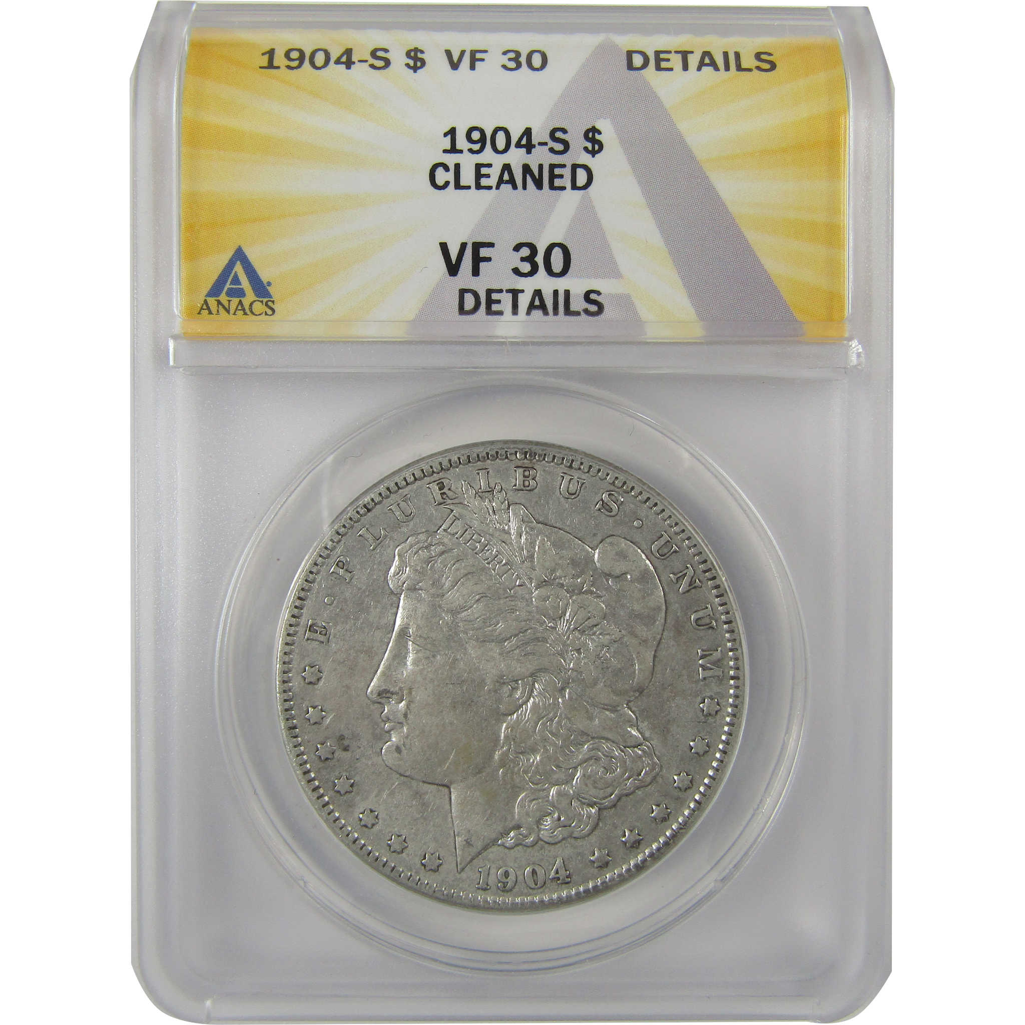 1904 S Morgan Dollar VF 30 Details ANACS Silver $1 Coin SKU:I21145 - Morgan coin - Morgan silver dollar - Morgan silver dollar for sale - Profile Coins &amp; Collectibles