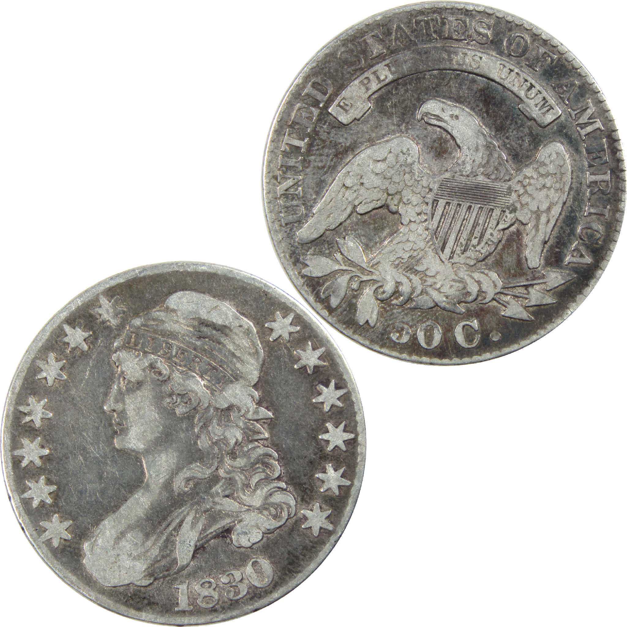 1830 Large 0 Capped Bust Half Dollar AG About Good Silver SKU:I11758