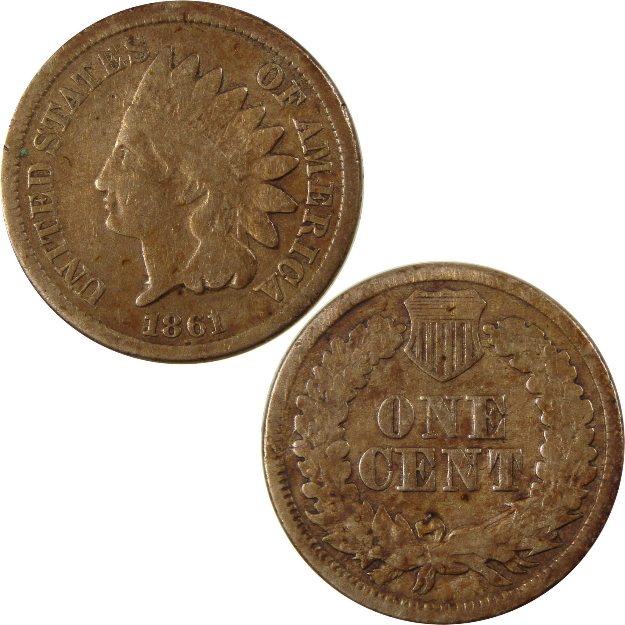 1861 Indian Head Cent G Good Details Penny 1c Coin SKU:CP1205