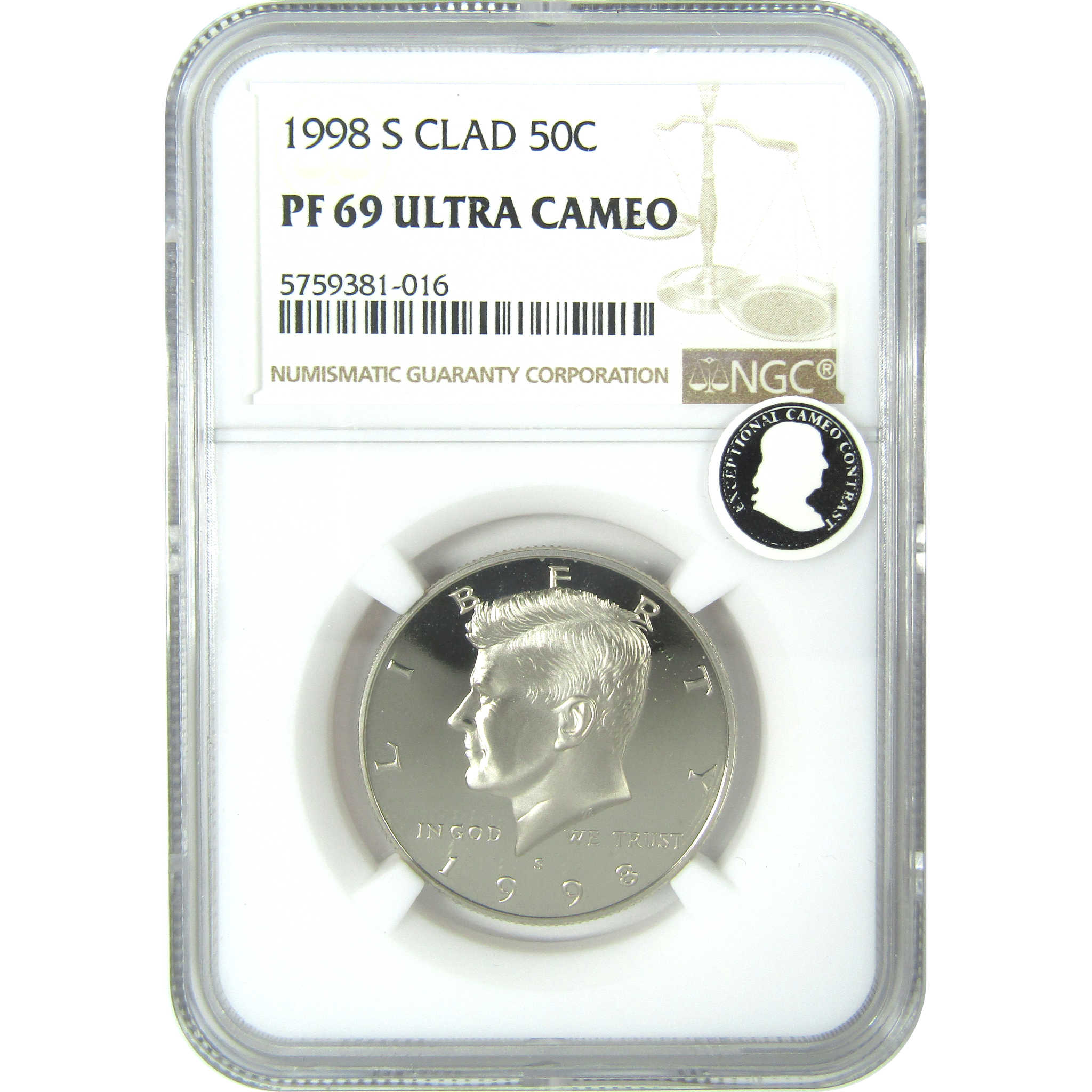 1998 S Kennedy Half Dollar PF 69 UCAM NGC Clad Proof 50c SKU:CPC9601