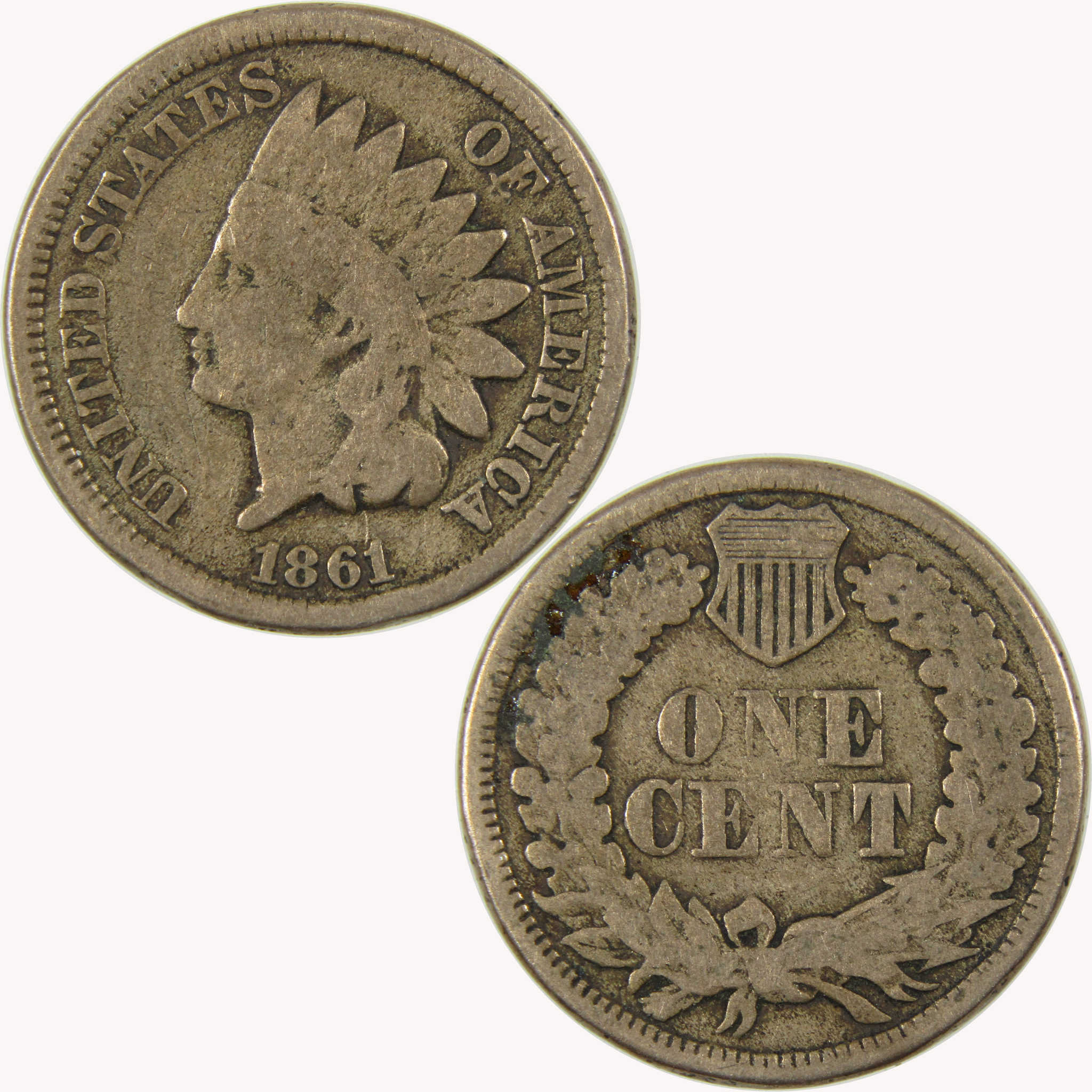 1861 Indian Head Cent G Good Penny 1c Coin SKU:CP1078