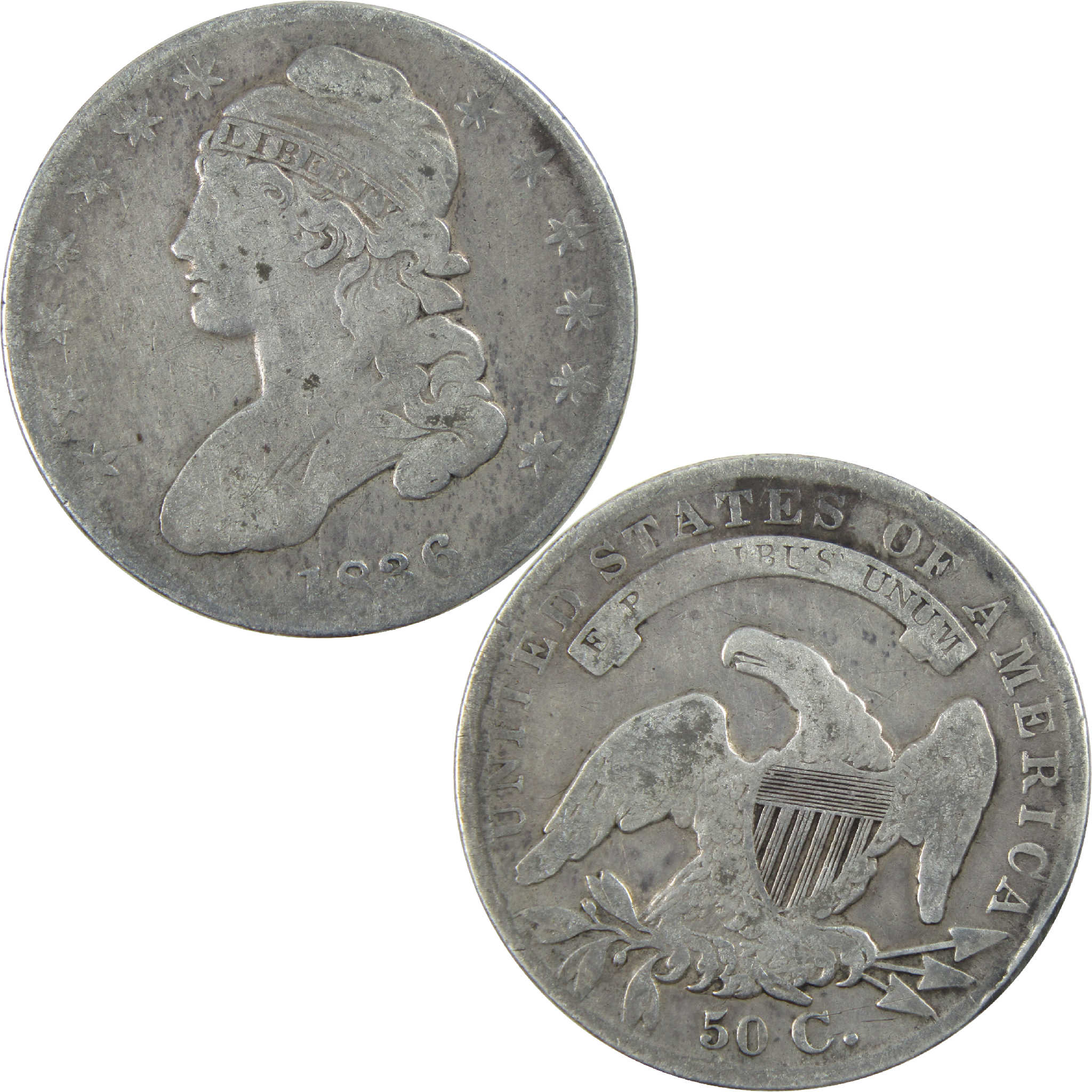 1836 Lettered Edge Capped Bust Half Dollar AG Silver 50c Coin SKU:I11768