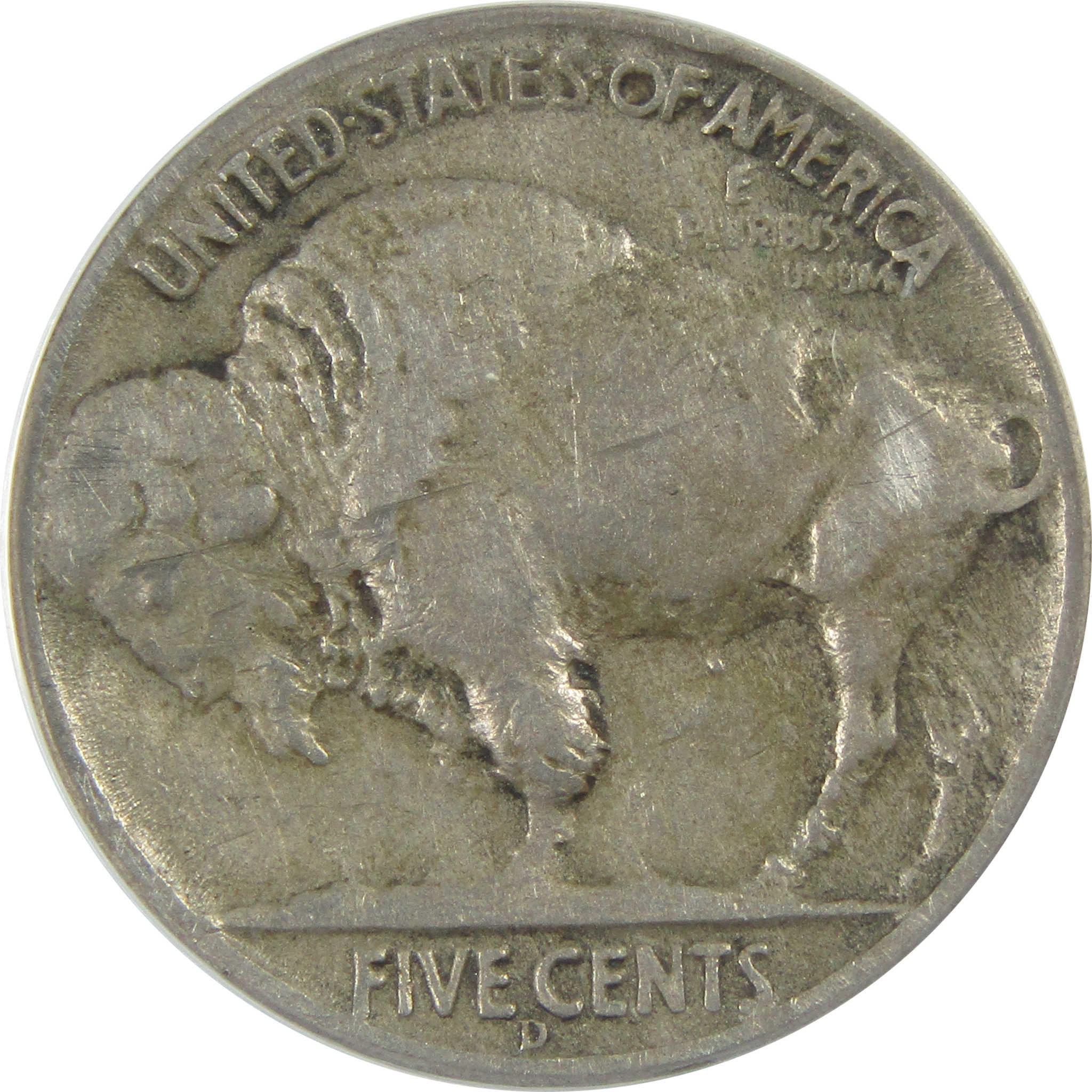 1937 D 3 Legs Indian Head Buffalo Nickel VF 25 Details SKU:CPC8969