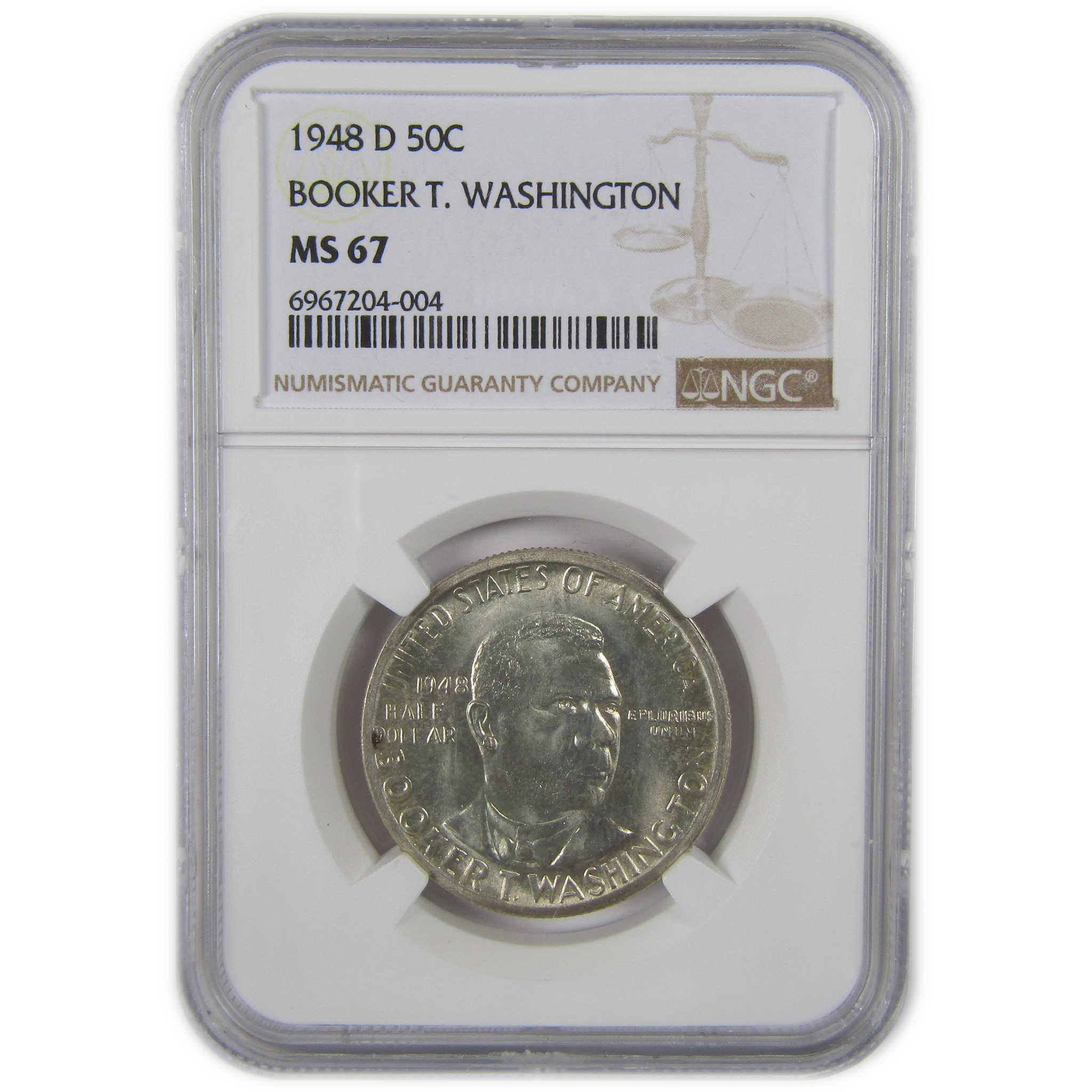 Booker T Washington Commemorative 1948 D MS 67 NGC Silver SKU:I23442