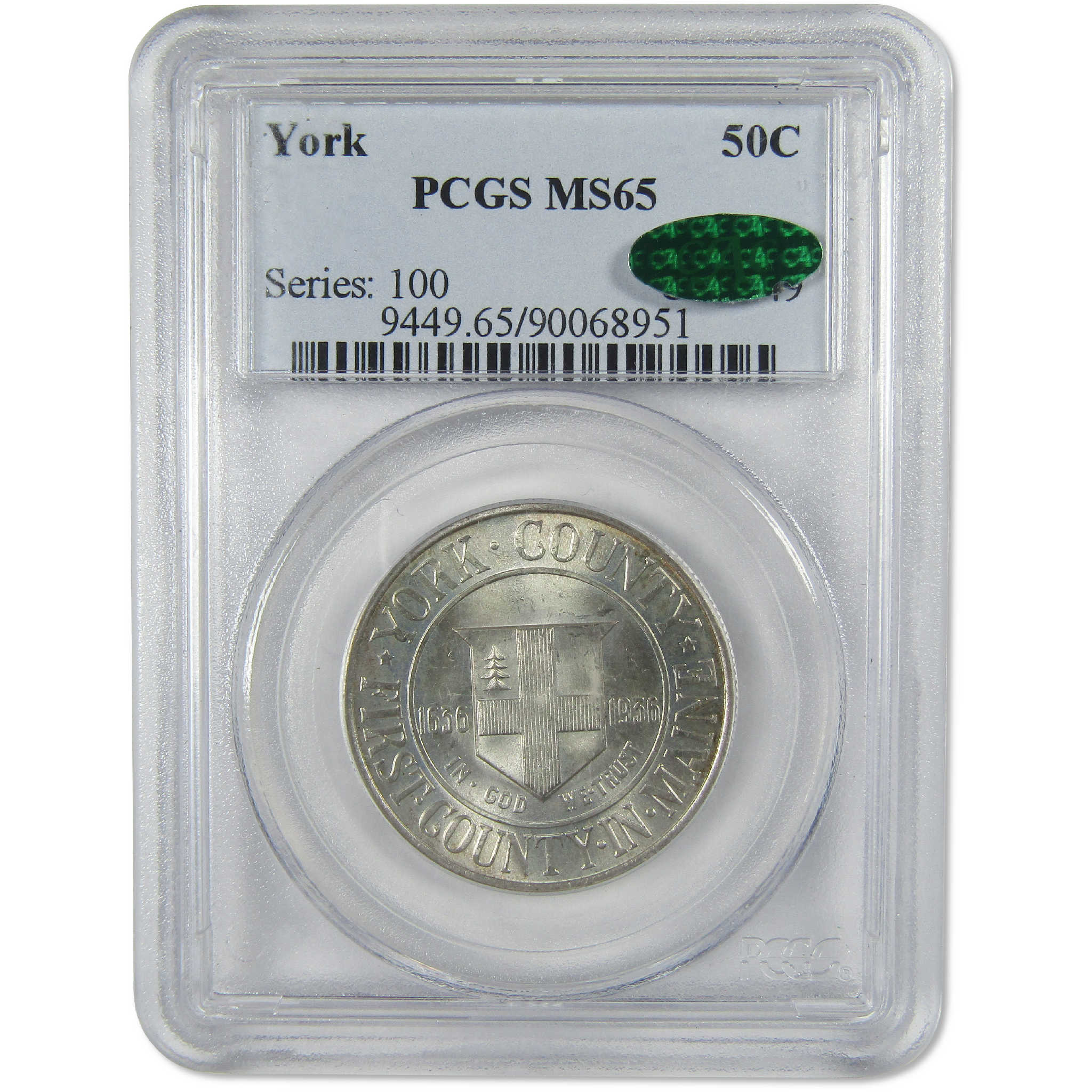1936 York County Maine Commemorative Silver Half Dollar MS 65 PCGS CAC
