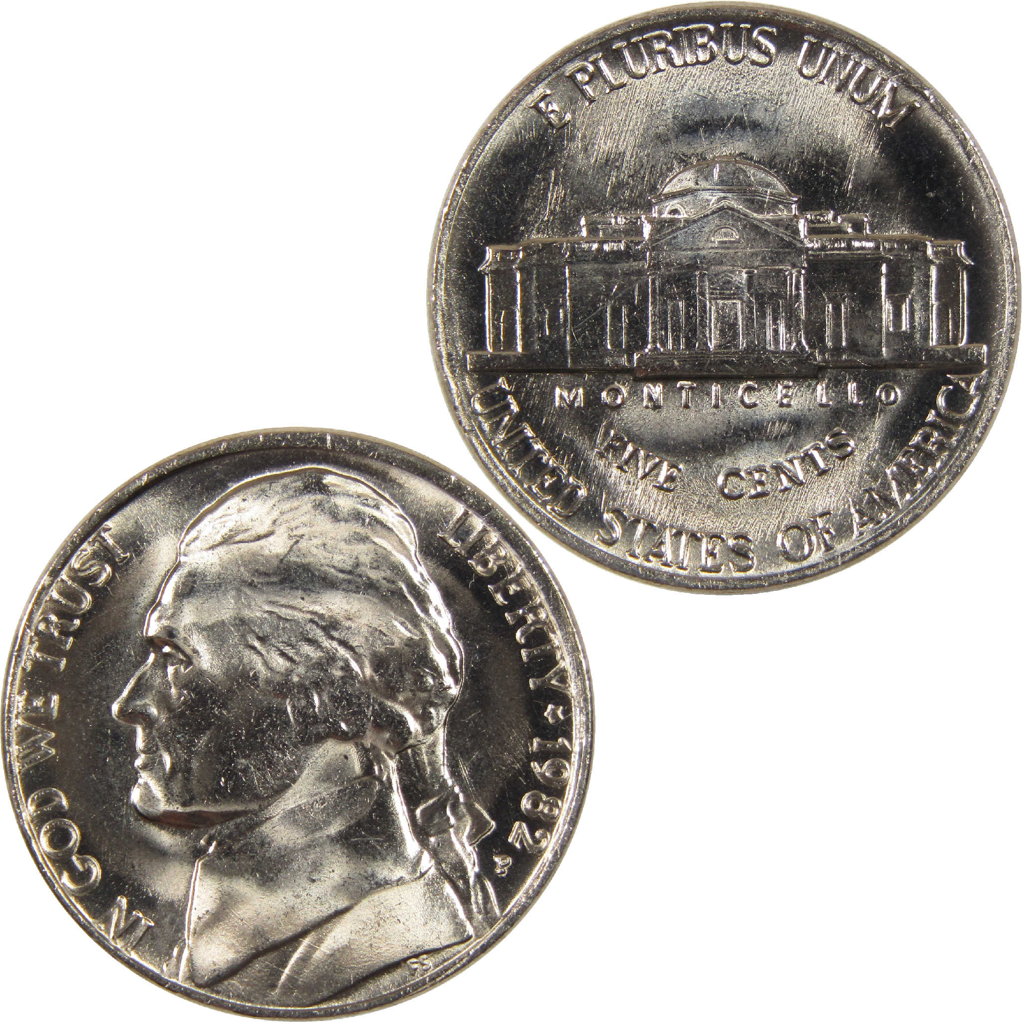 1982 P Jefferson Nickel BU Uncirculated 5c Coin