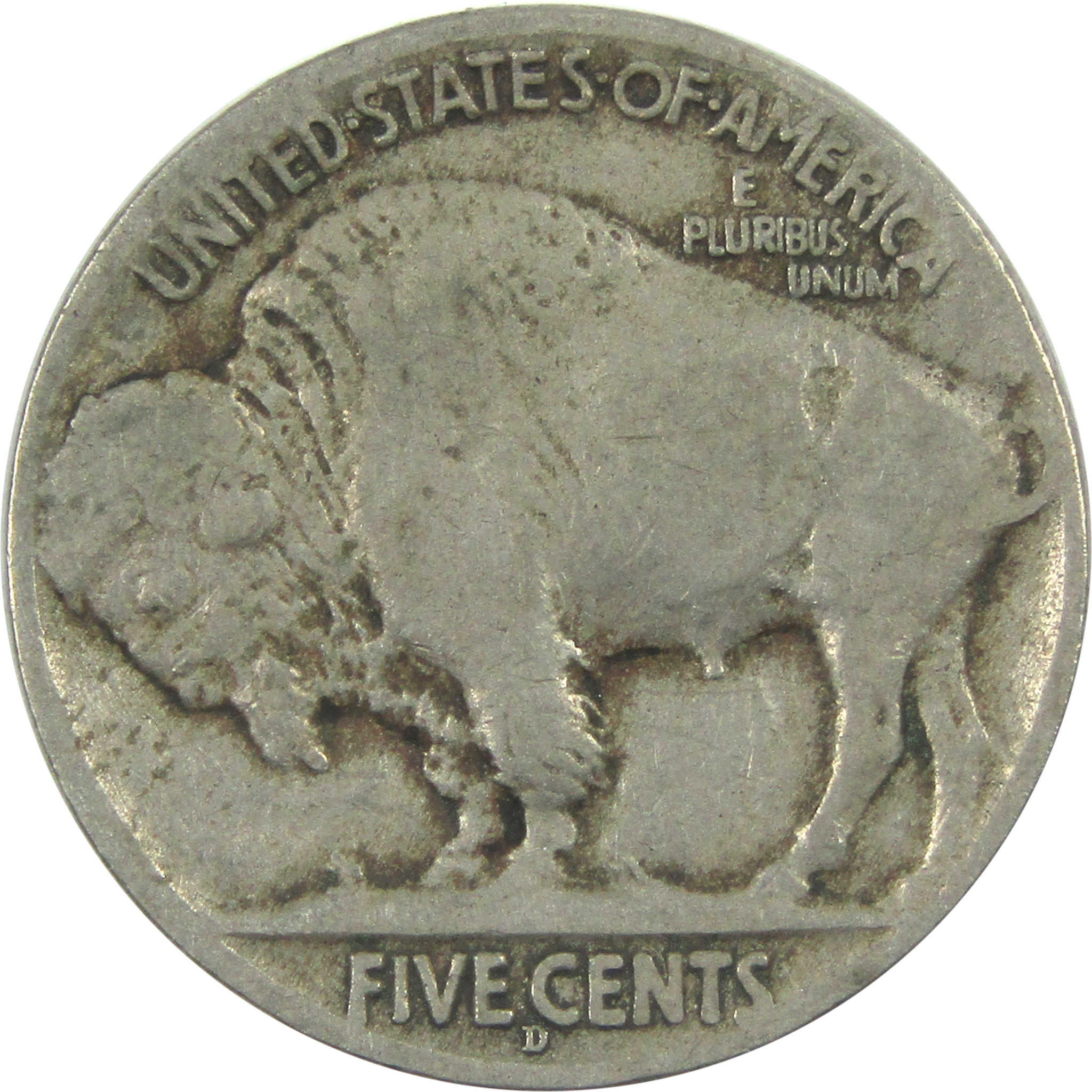 1914 D Indian Head Buffalo Nickel AG About Good 5c Coin SKU:I15316