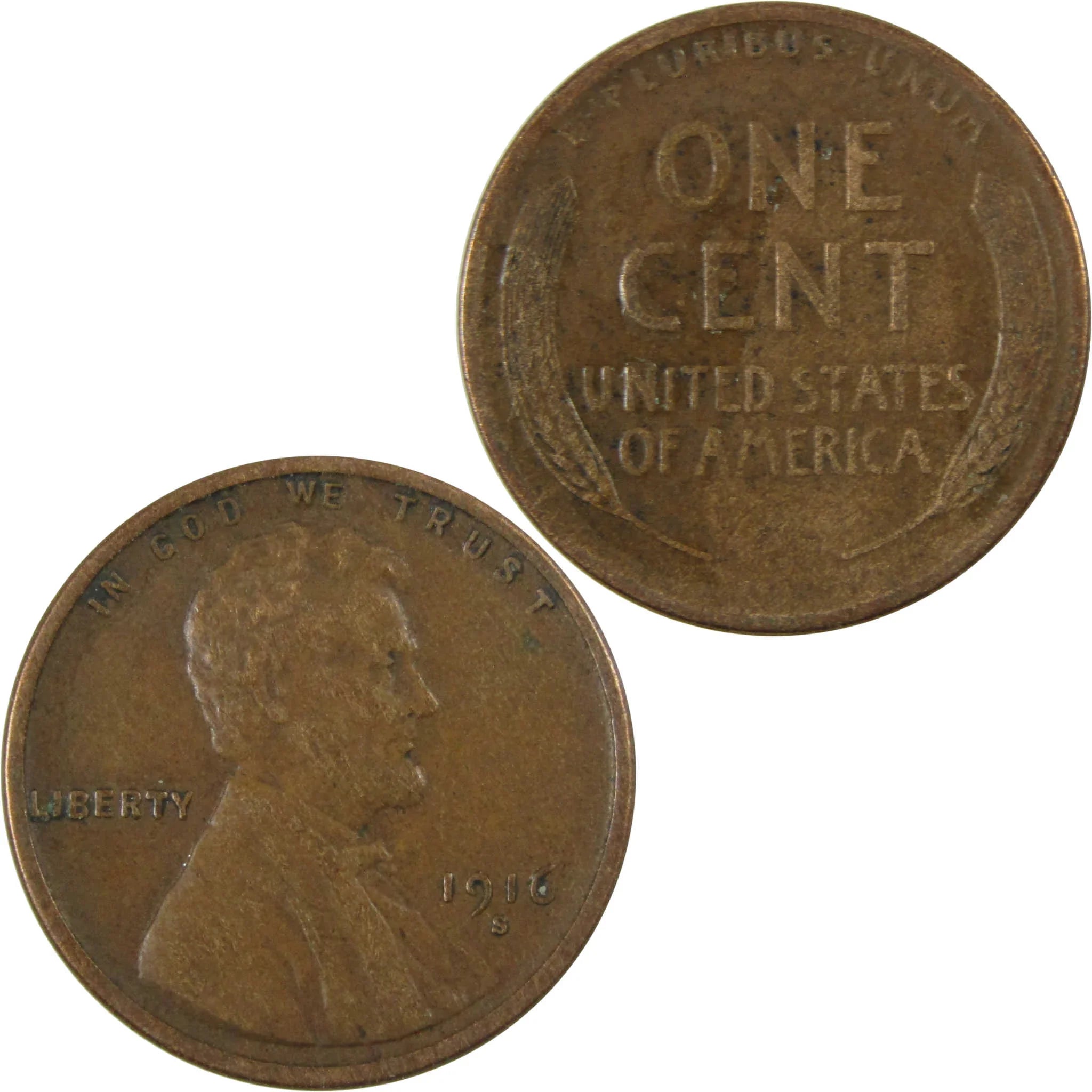 1916 S Lincoln Wheat Cent VF Very Fine Penny 1c Coin SKU:I25846
