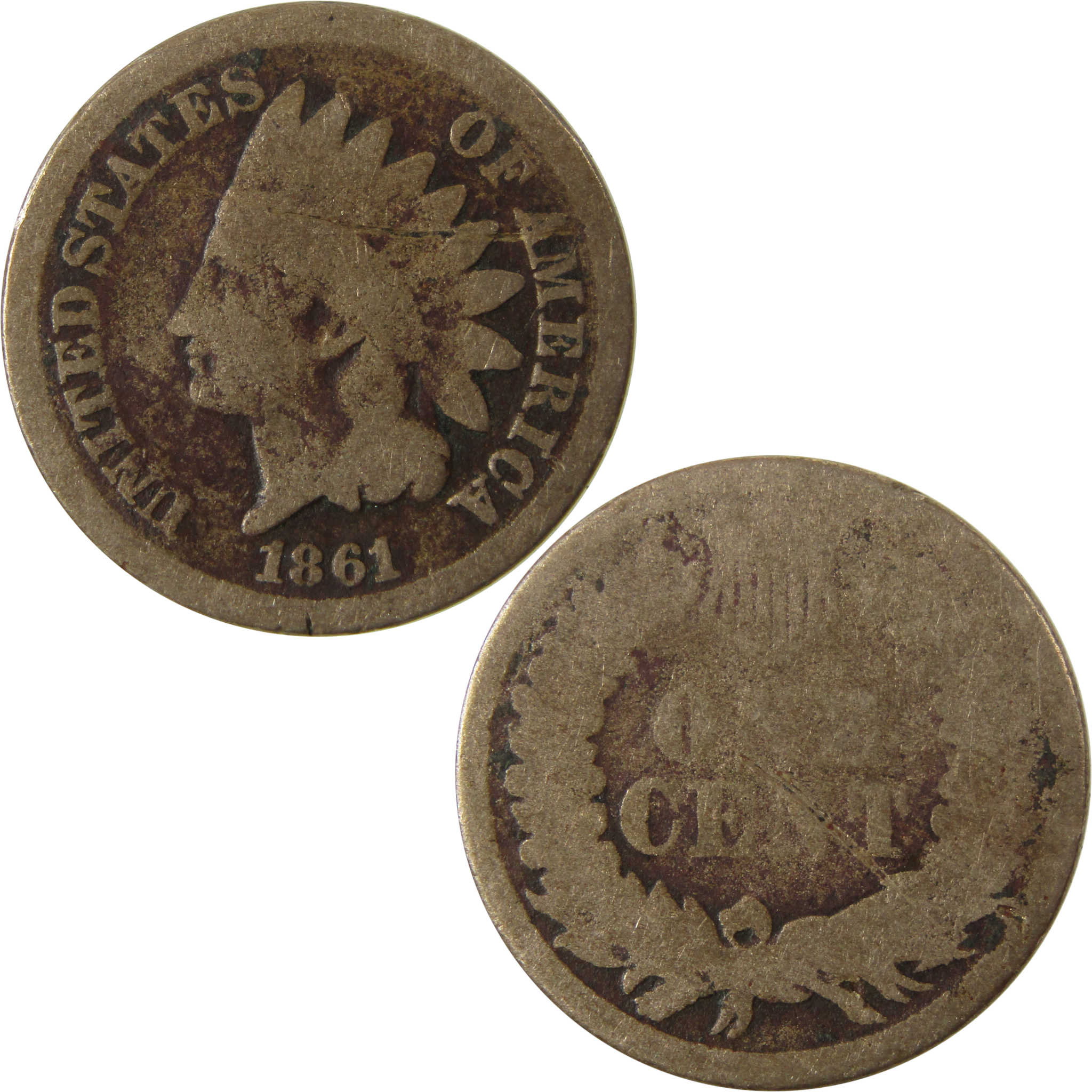 1861 Indian Head Cent G Good Details Penny 1c Coin SKU:CP1206