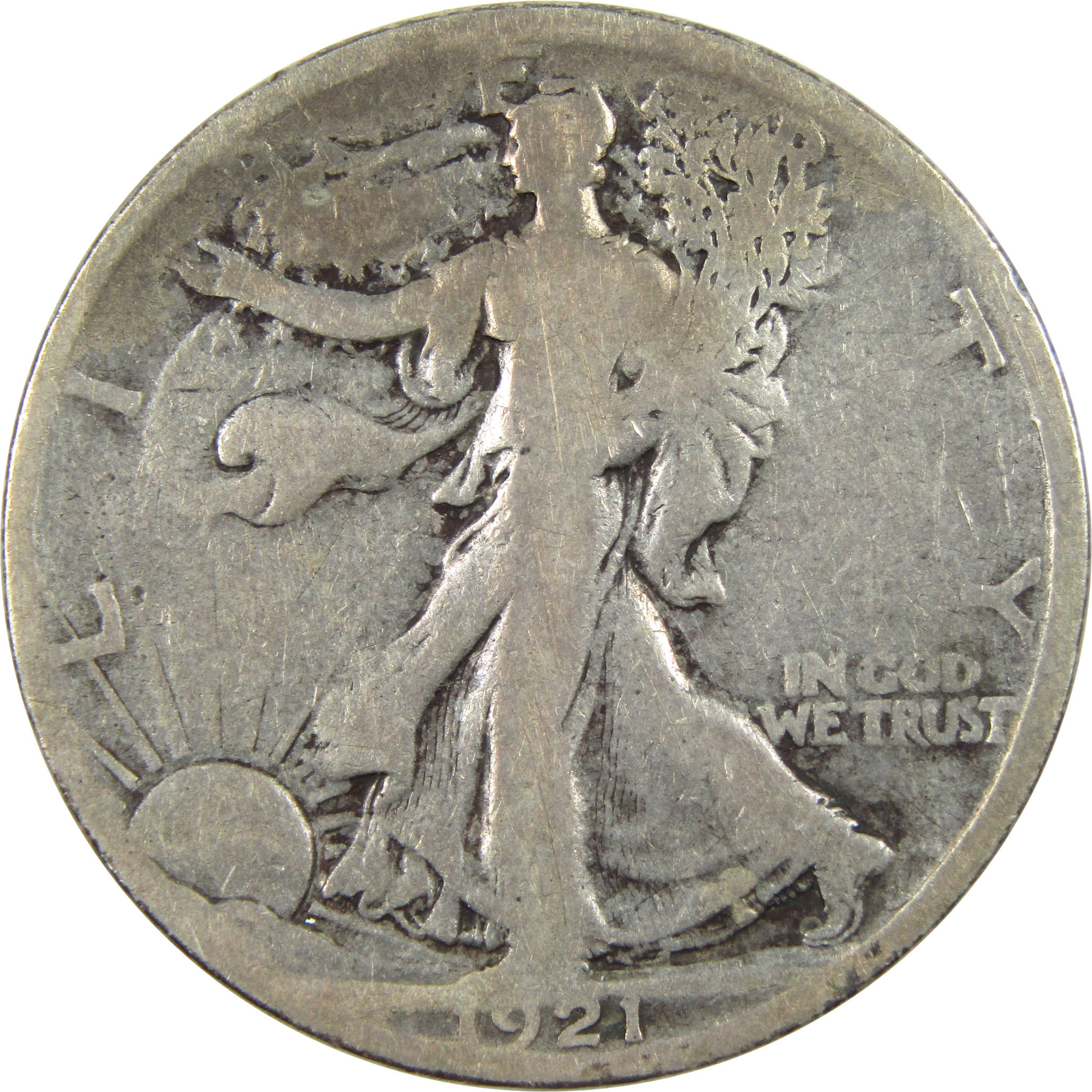 1921 S Liberty Walking Half Dollar AG About Good Silver 50c SKU:I14044