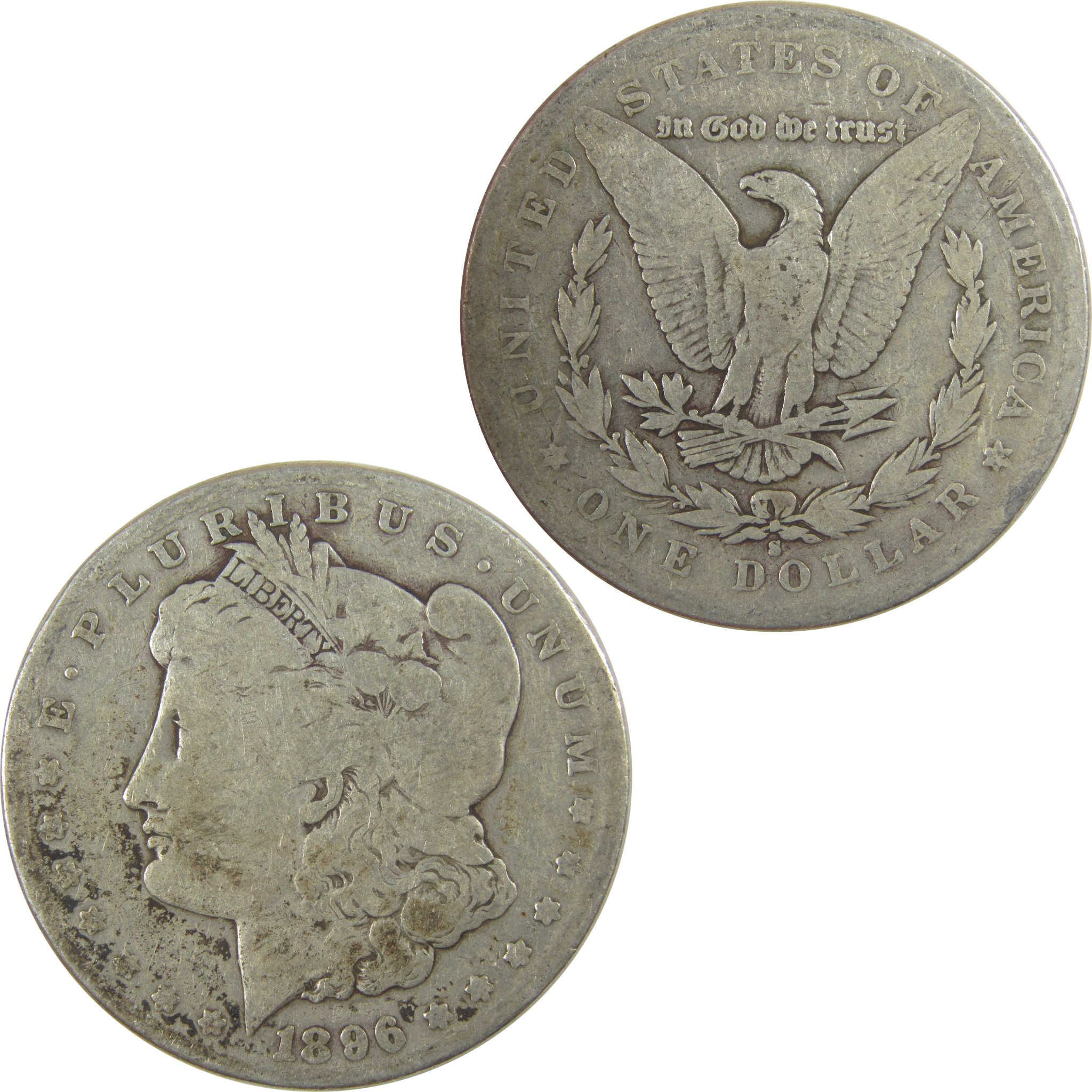 1896 S Morgan Dollar G Good Silver $1 Coin SKU:I20961 - Morgan coin - Morgan silver dollar - Morgan silver dollar for sale - Profile Coins &amp; Collectibles