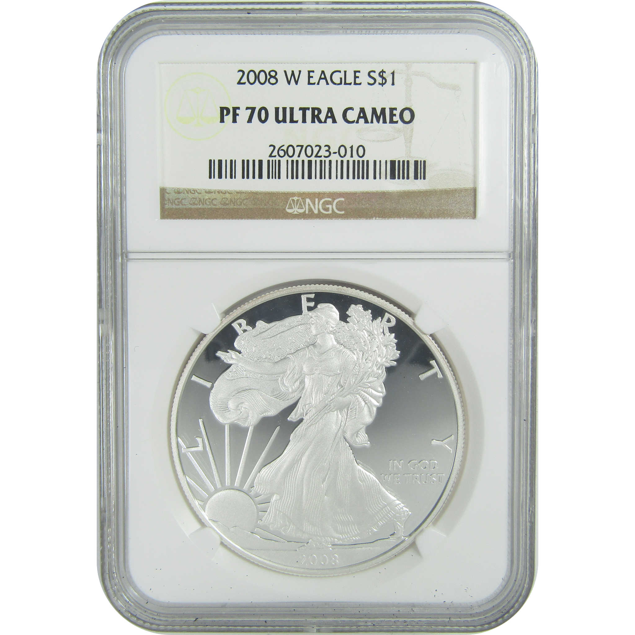 2008 W American Silver Eagle PF 70 UCAM NGC Proof $1 SKU:CPC9455