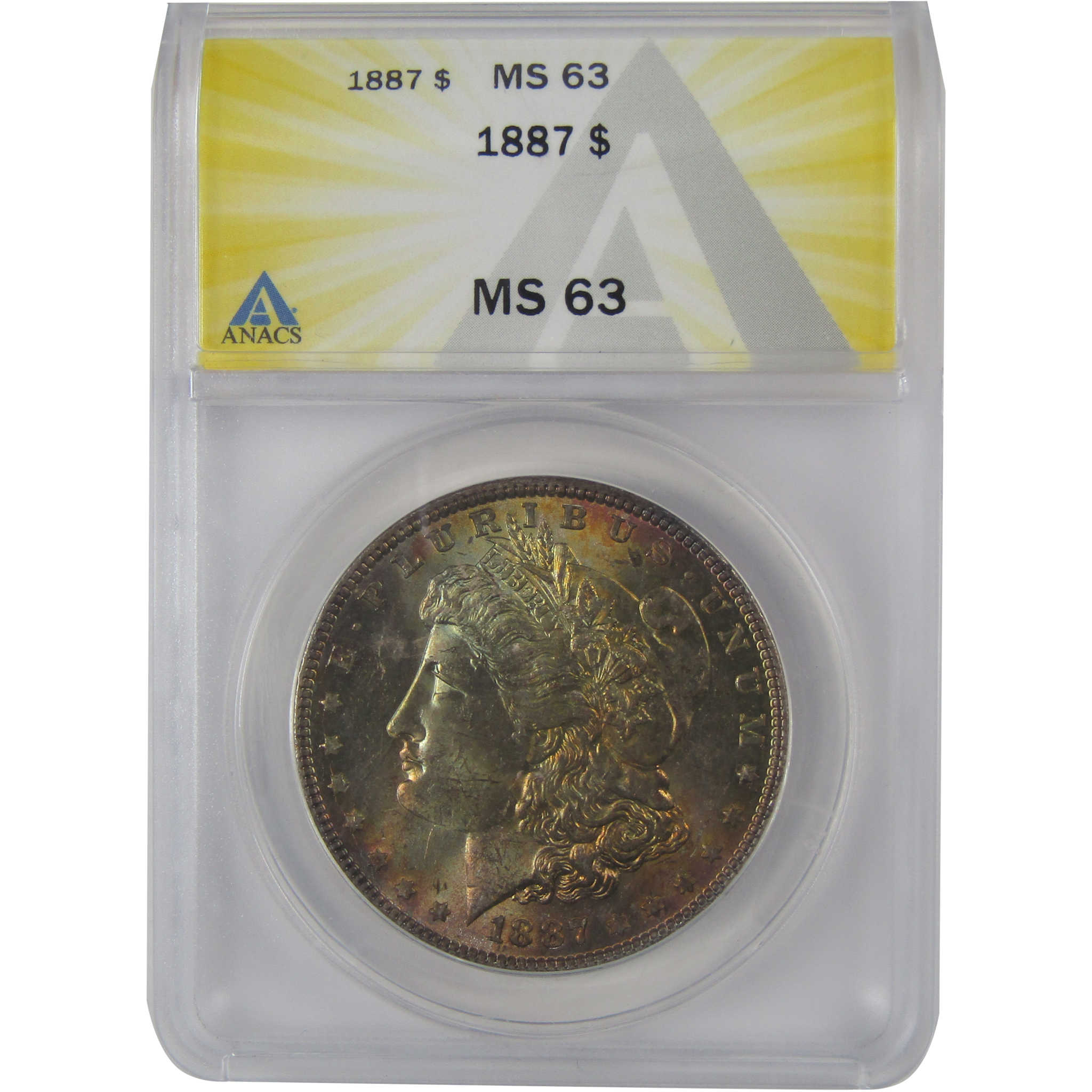 1887 Morgan Dollar MS 63 ANACS Silver Uncirculated Toned SKU:CP117
