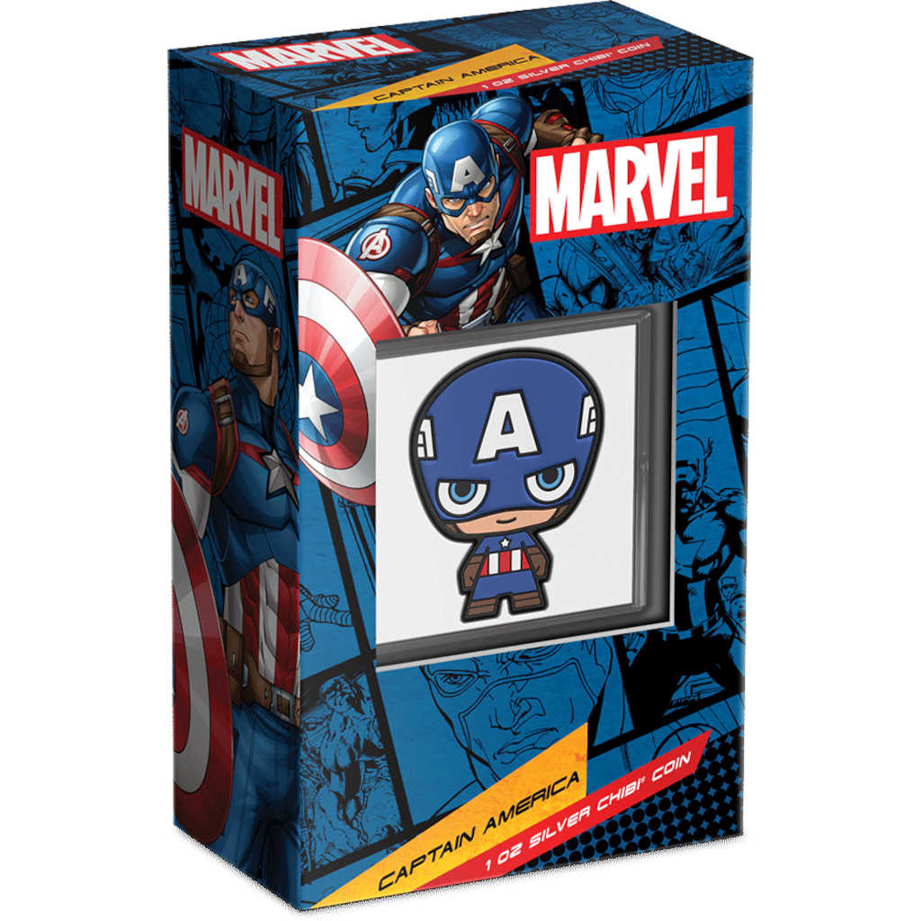 Marvel Captain America Chibi 1 oz .999 Silver $2 Proof COA SKU:OPC154