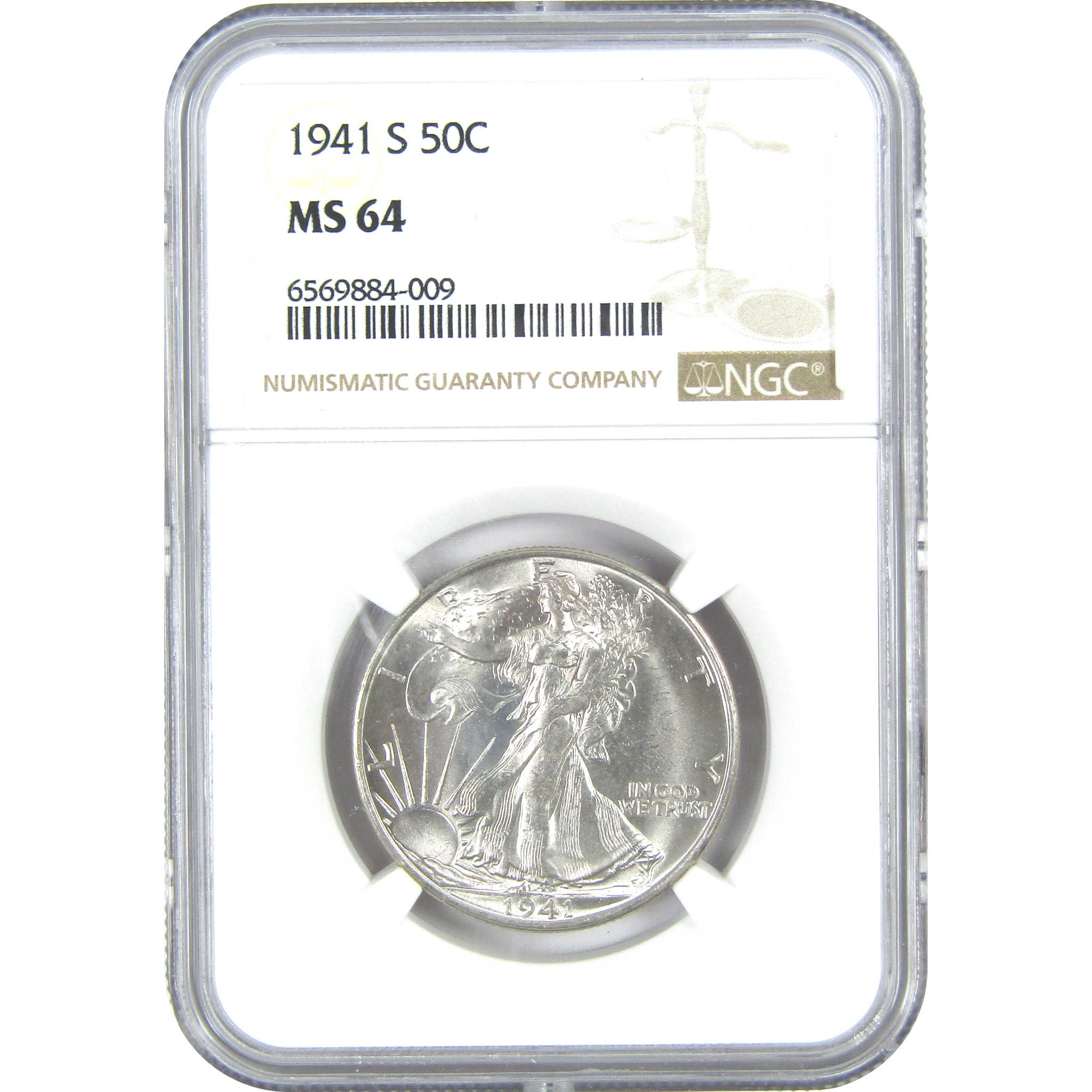 1941 S Liberty Walking Half Dollar MS 64 NGC Silver 50c Uncirculated