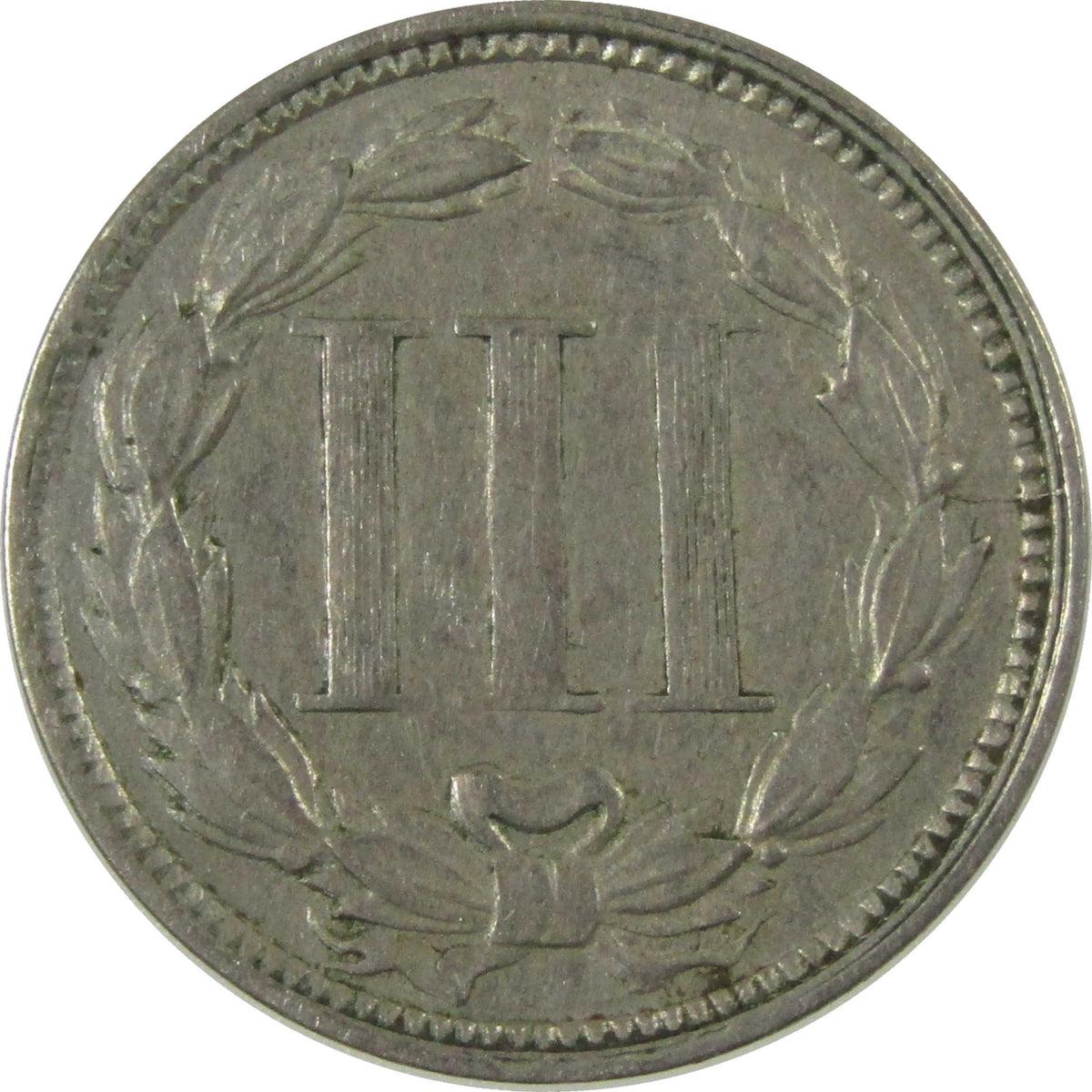 1867 Nickel Three Cent Piece XF EF Extremely Fine 3c Coin SKU:I28514
