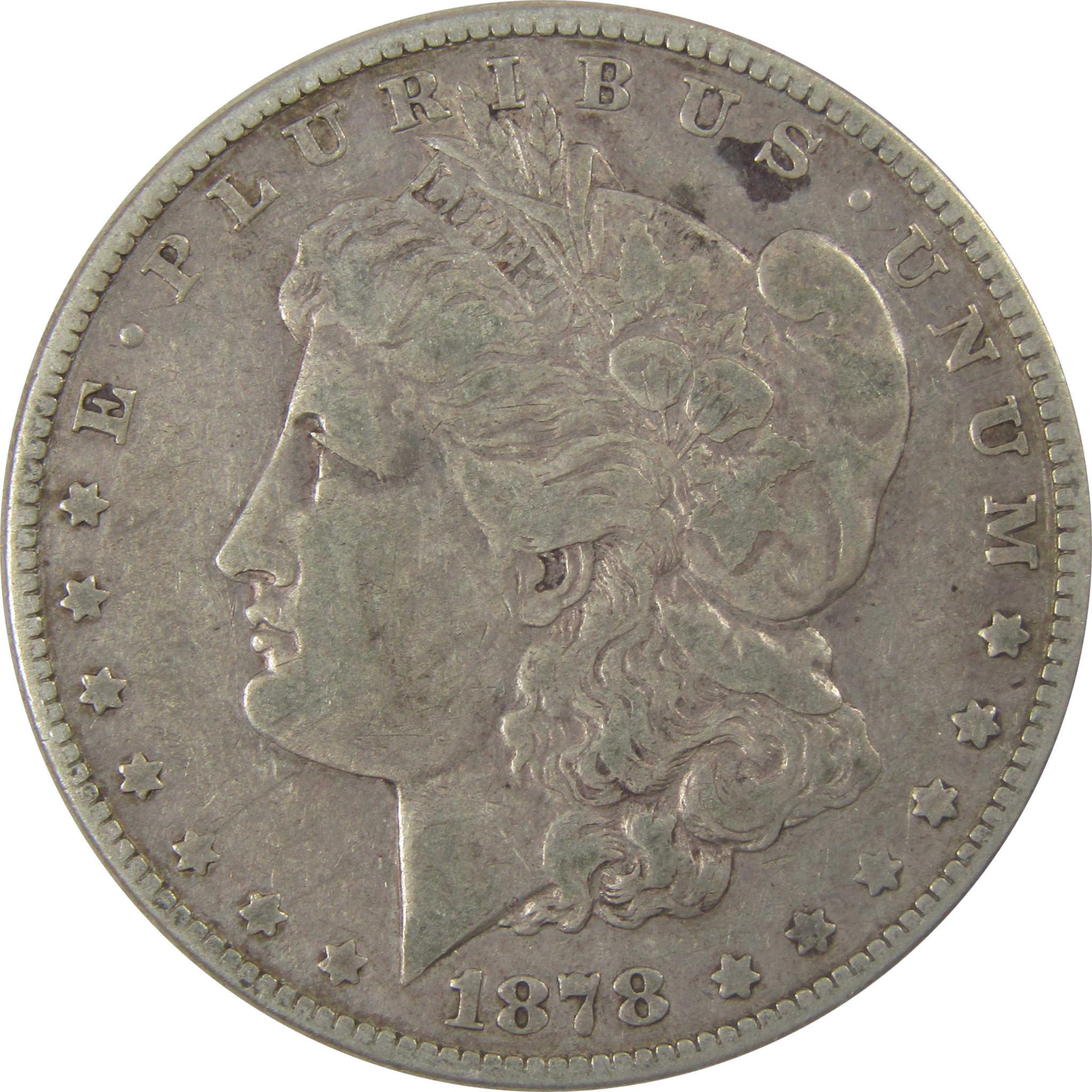 1878 7/8TF Weak Morgan Silver Dollar F Fine $1 Coin SKU:I23955 - Morgan coin - Morgan silver dollar - Morgan silver dollar for sale - Profile Coins &amp; Collectibles