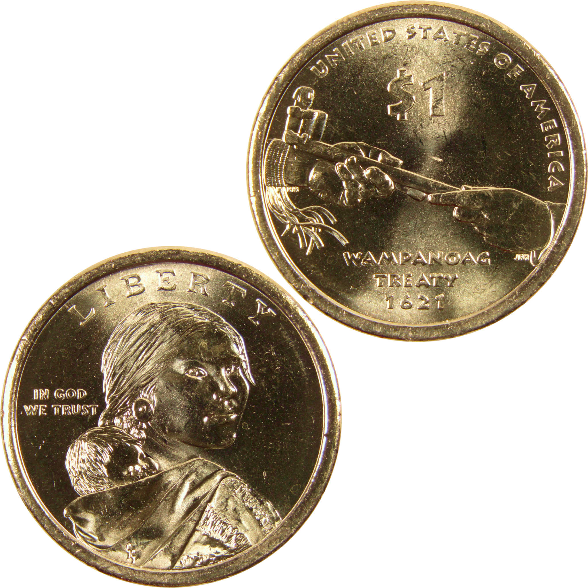 2011 P Wampanoag Treaty Native American Dollar BU Uncirculated $1 Coin