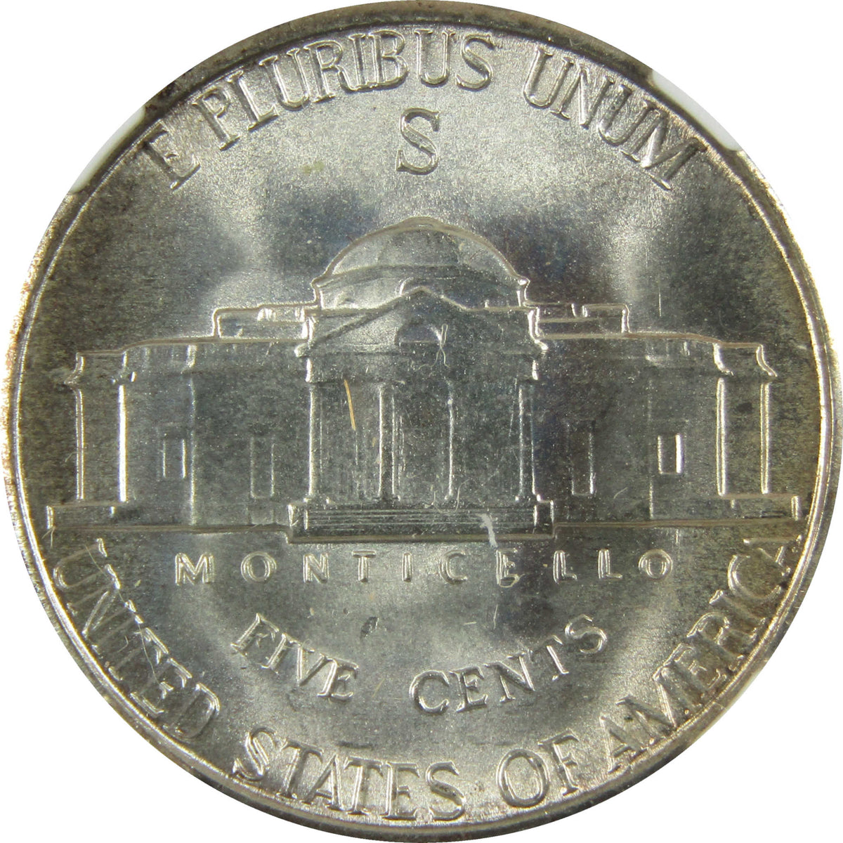 1943 S Jefferson Wartime Silver Nickel MS 67 NGC 5c Coin SKU:I28709