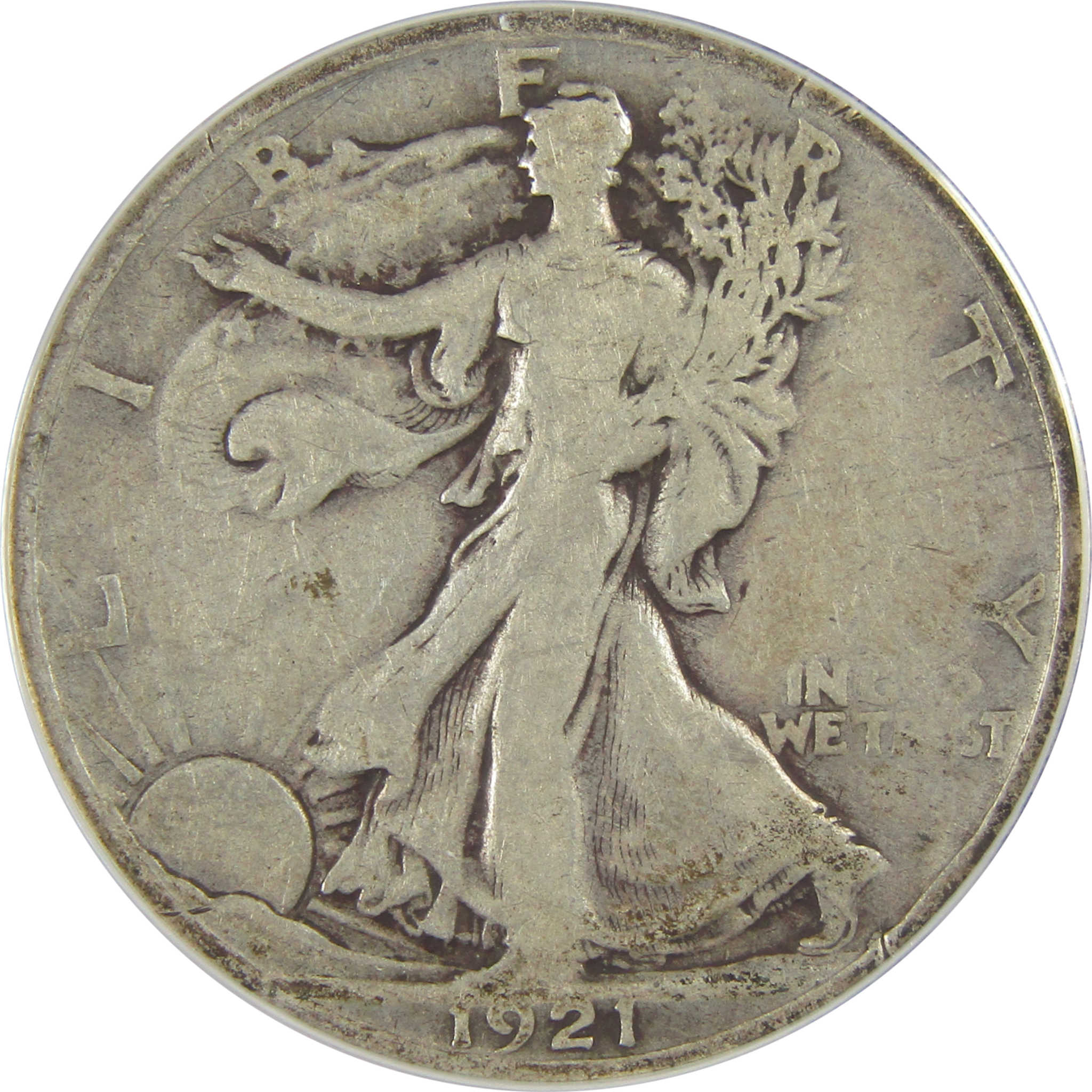 1921 S Liberty Walking Half Dollar VG 10 ANACS Silver SKU:I20833
