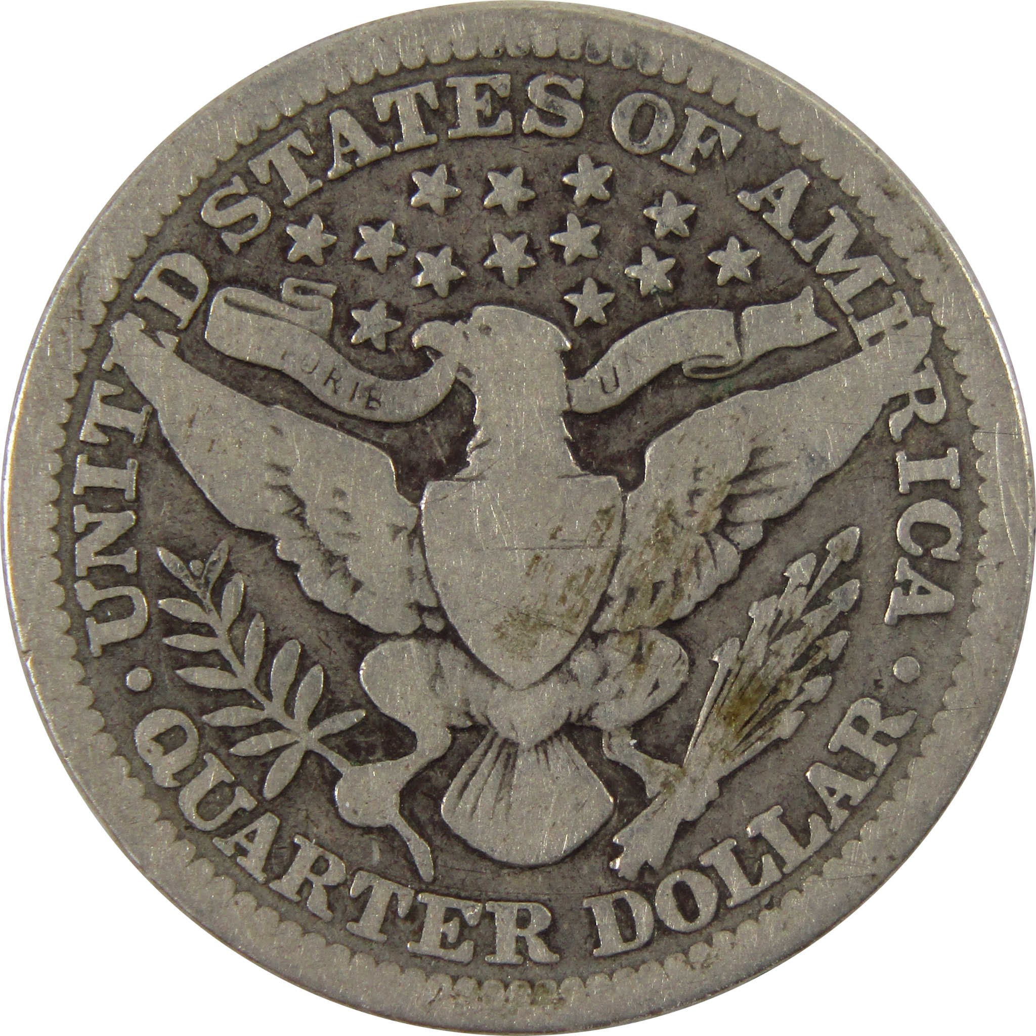 1914 Barber Quarter VG Very Good 90% Silver 25c Coin SKU:I9926