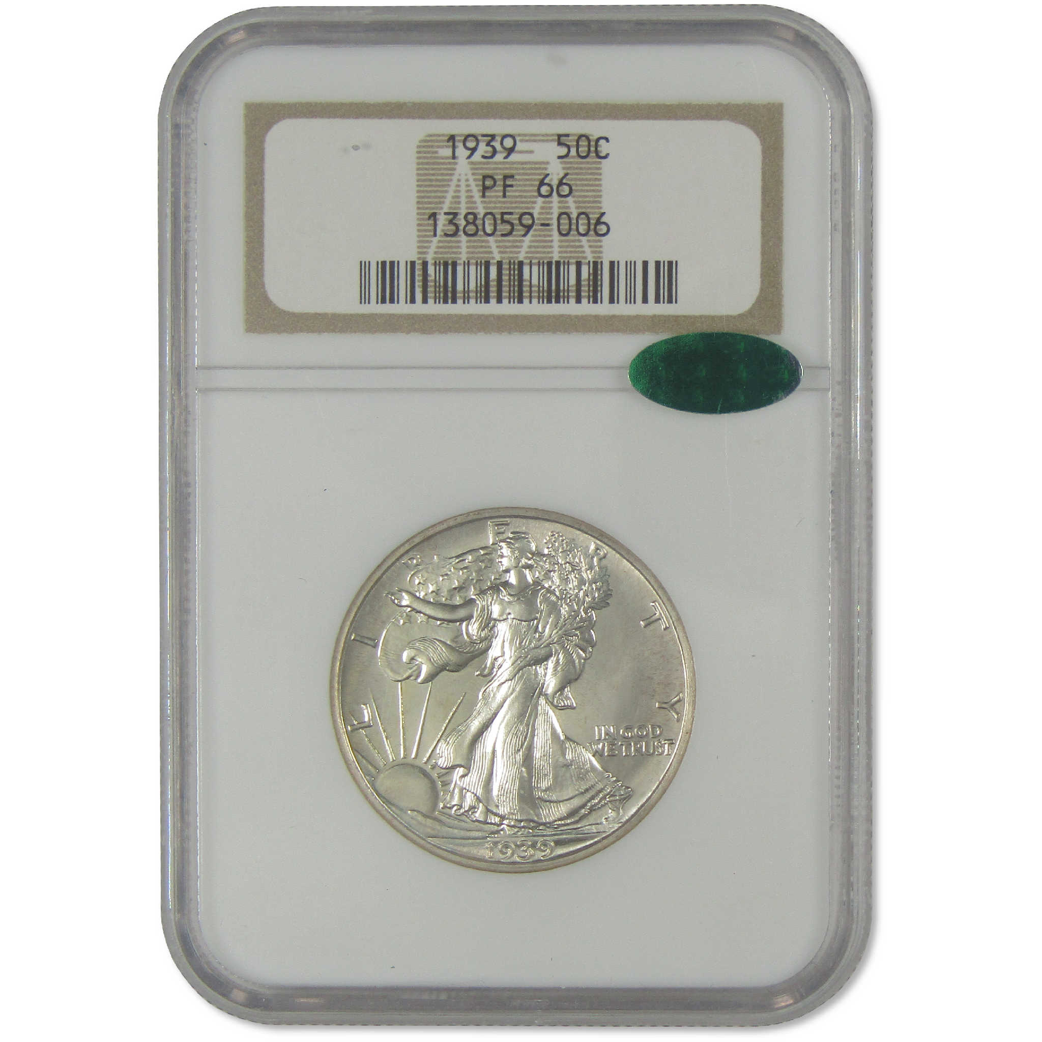 1939 Liberty Walking Half Dollar PF 66 NGC CAC Silver Proof 50c Coin