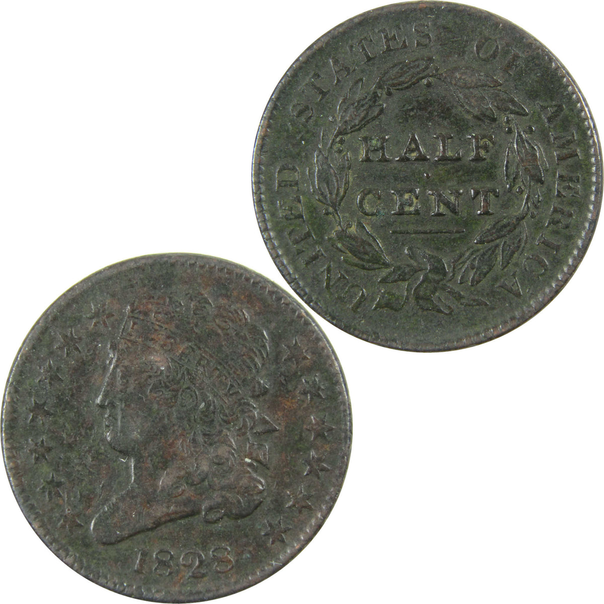 1828 13 Stars Classic Head Copper Half Cent VF Very Fine SKU:CP1771
