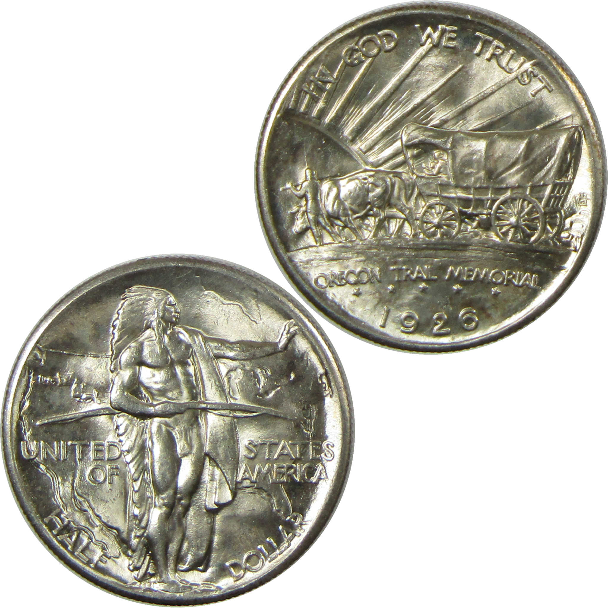 1926 Oregon Trail Commemorative Silver 50c BU Choice Uncirculated