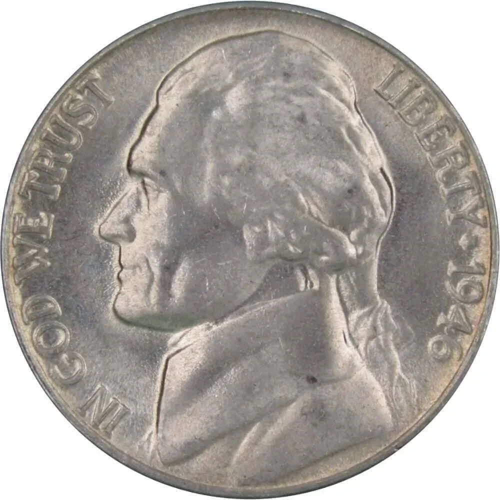 1946 D Jefferson Nickel Uncirculated Mint State 5c Coin Collectible