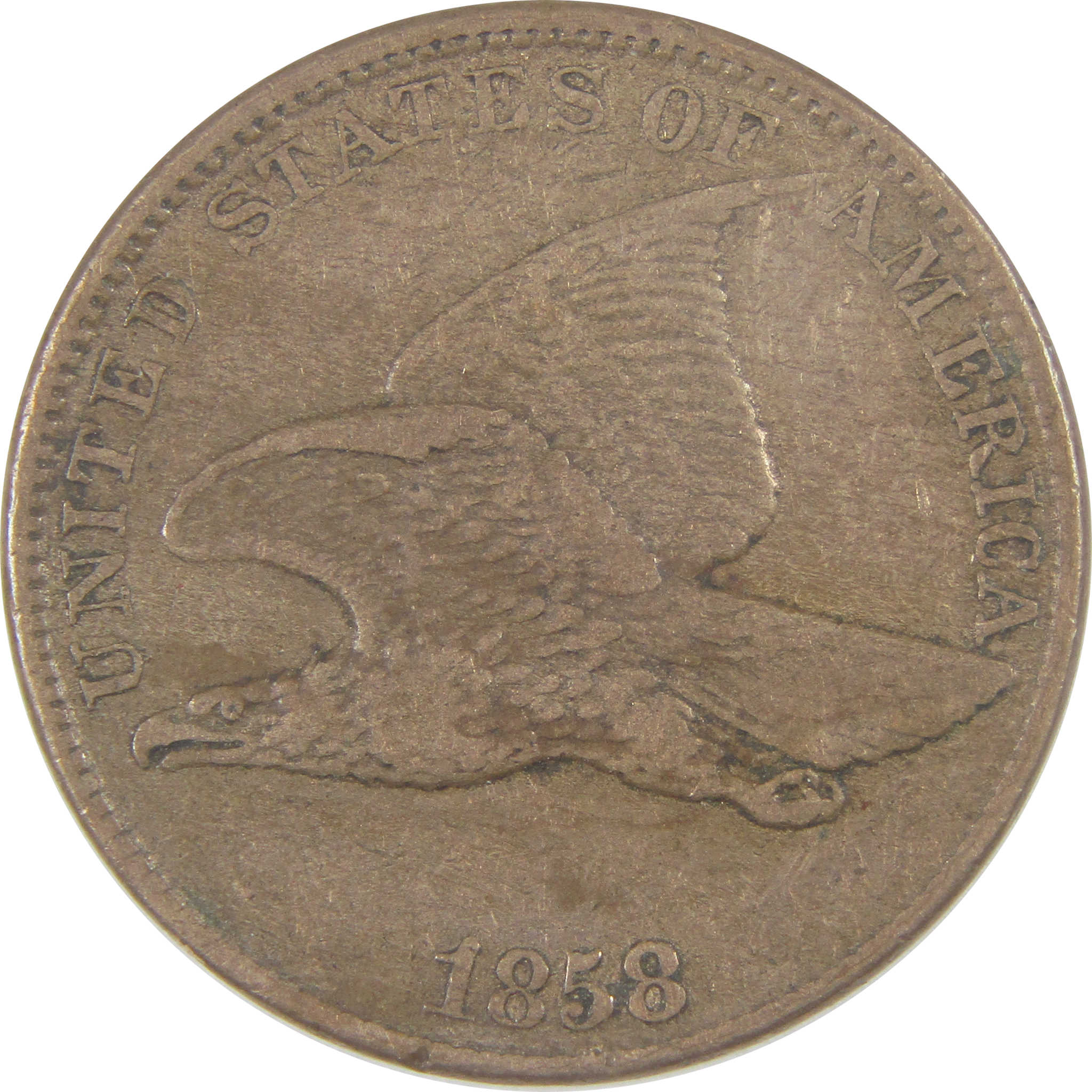 1858 Large Letters Flying Eagle Cent VF Very Fine Penny 1c SKU:I17292