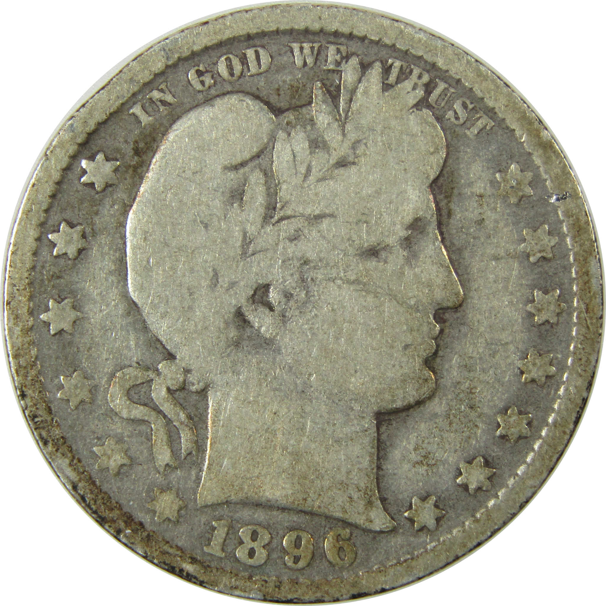 1896 O Barber Silver Quarter VG Very Good Details 25c Coin SKU:I26034
