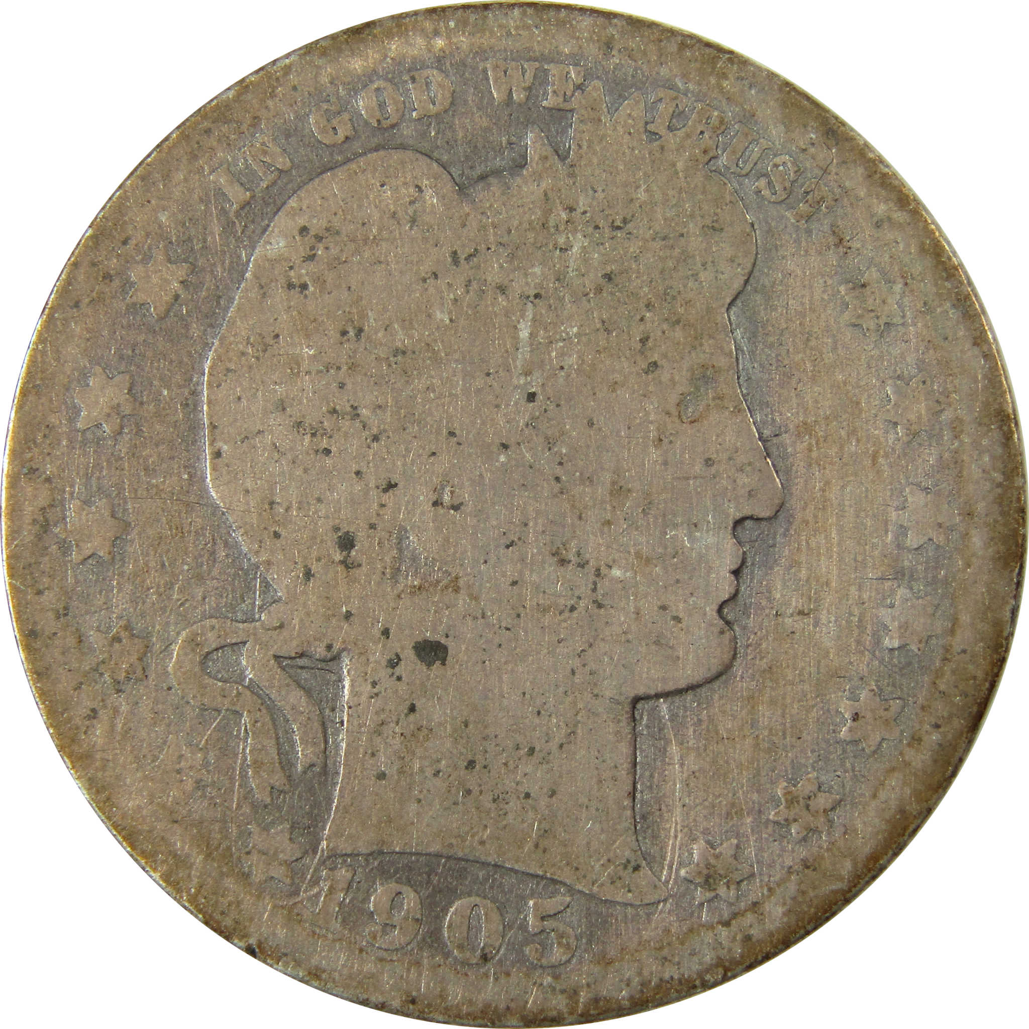 1905 O Barber Silver Quarter AG About Good Details 25c Coin SKU:CP875