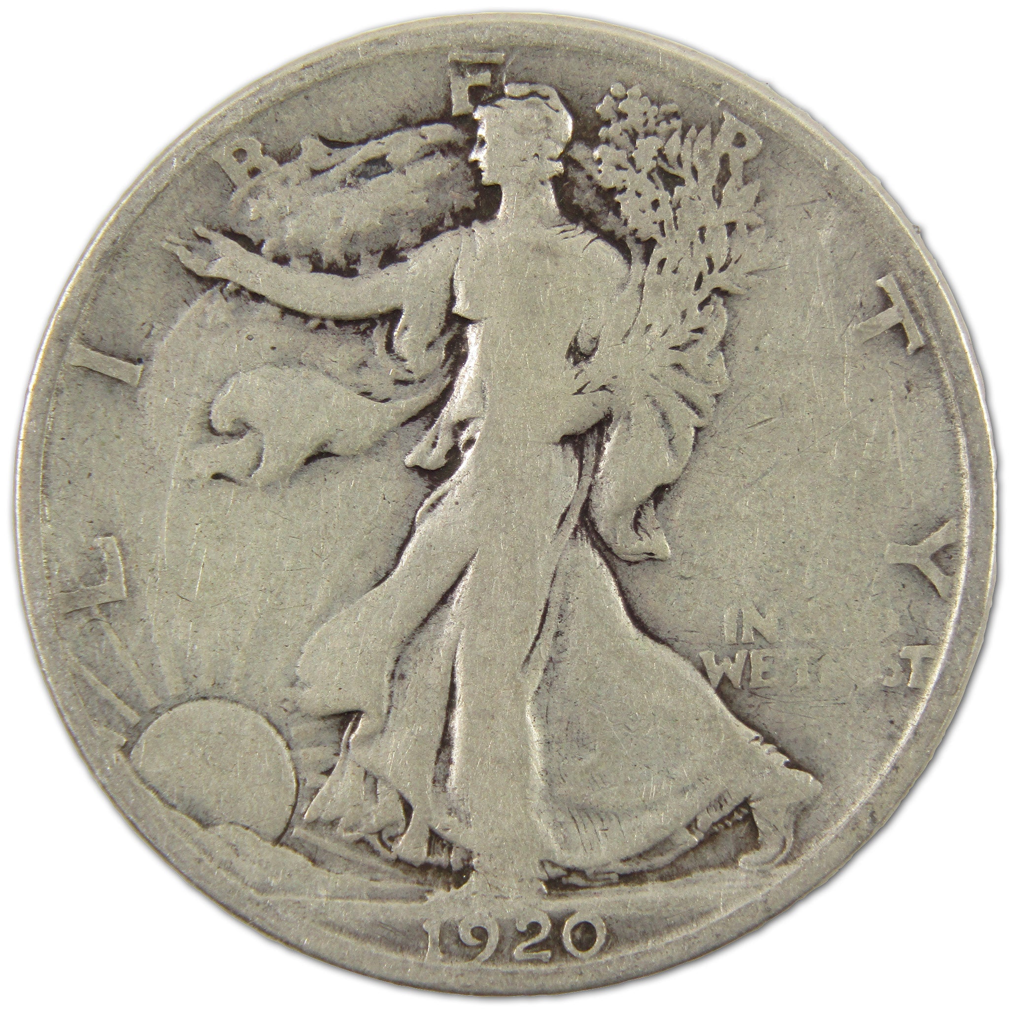 1920 S Liberty Walking Half Dollar G Good Silver 50c Coin SKU:I10784