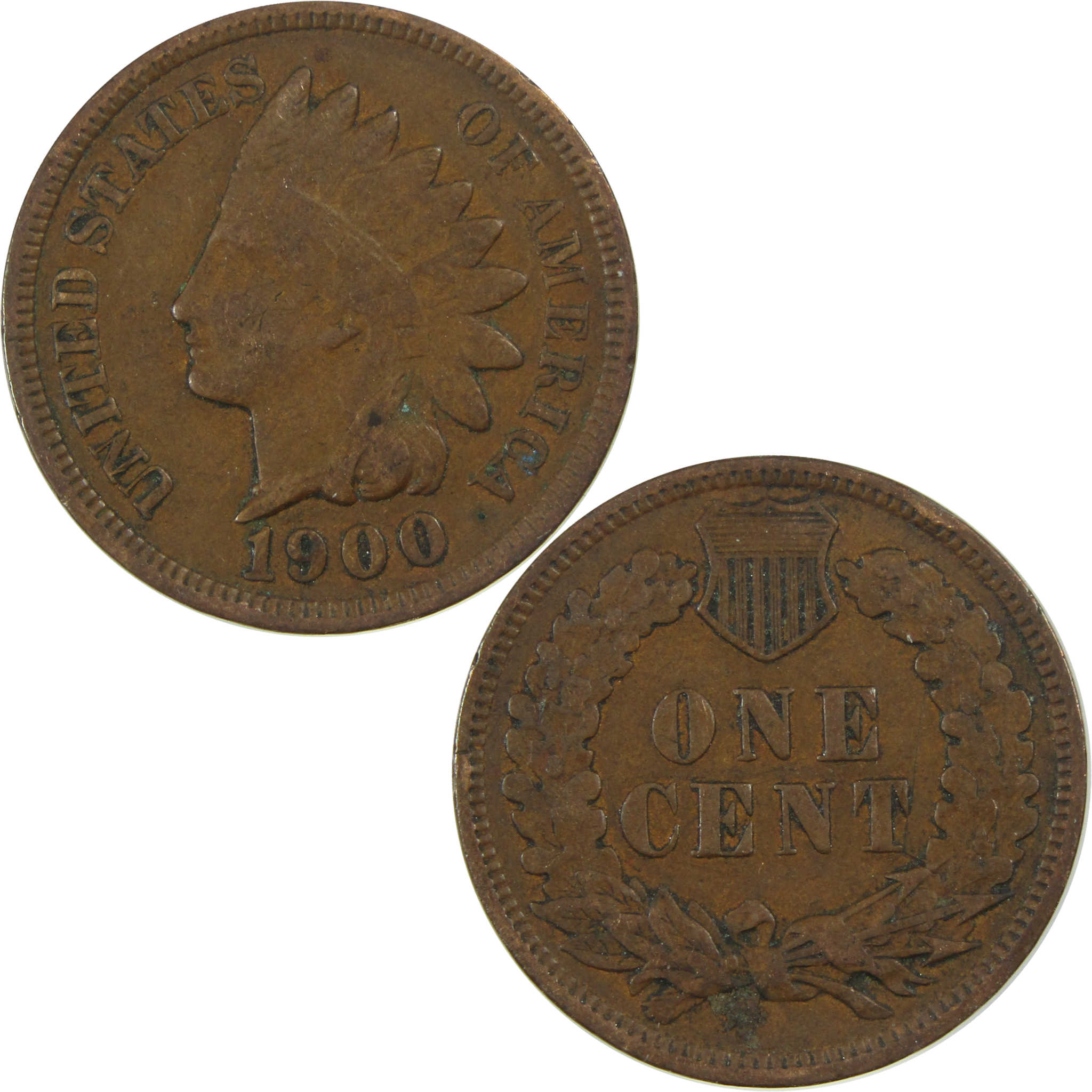1900 Indian Head Cent VF Very Fine Penny 1c Coin SKU:I27030