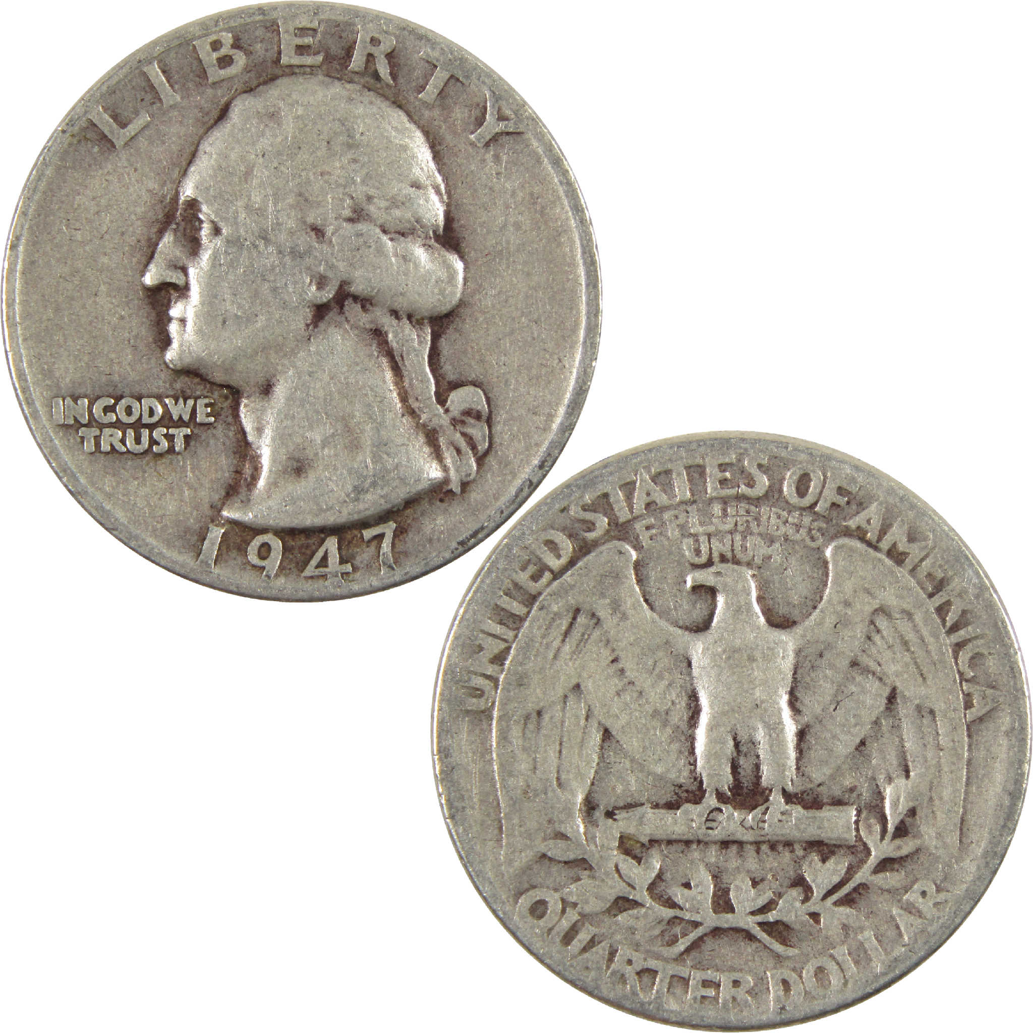 1947 Washington Quarter G Good Silver 25c Coin