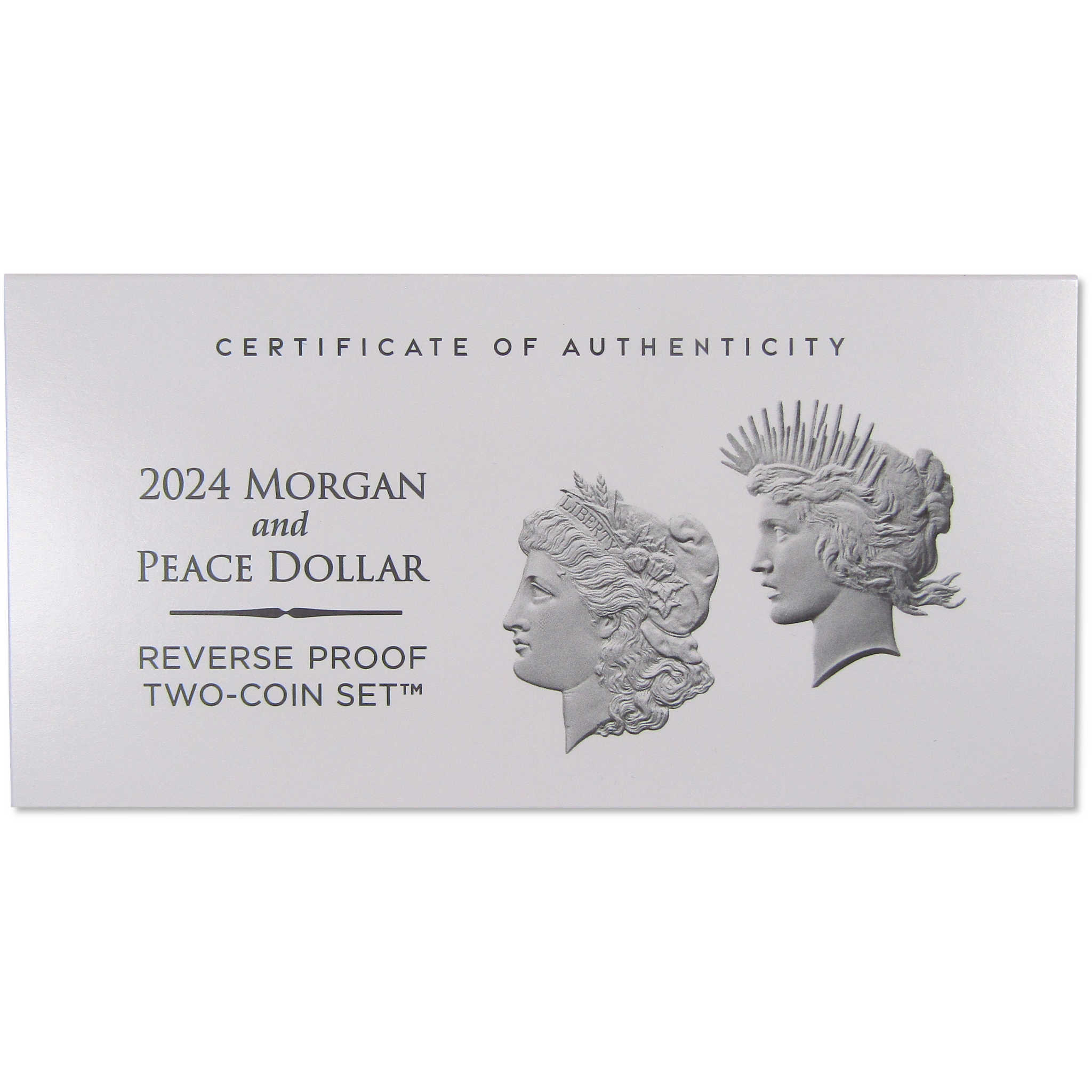 2024 Morgan and Peace Dollar Reverse Proof Two-Coin Set OGP COA