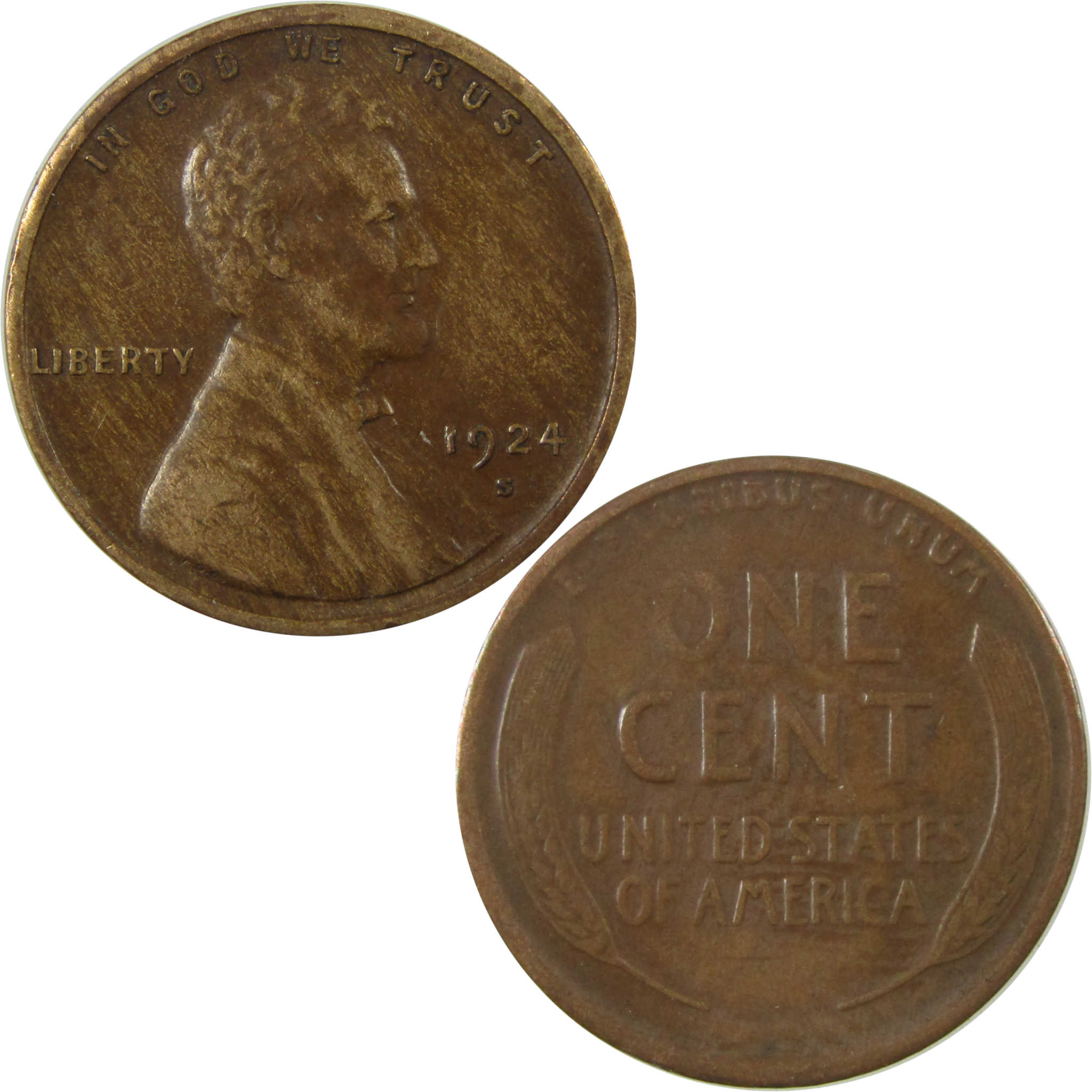 1924 S Lincoln Wheat Cent VF Very Fine Penny 1c Coin SKU:I25735