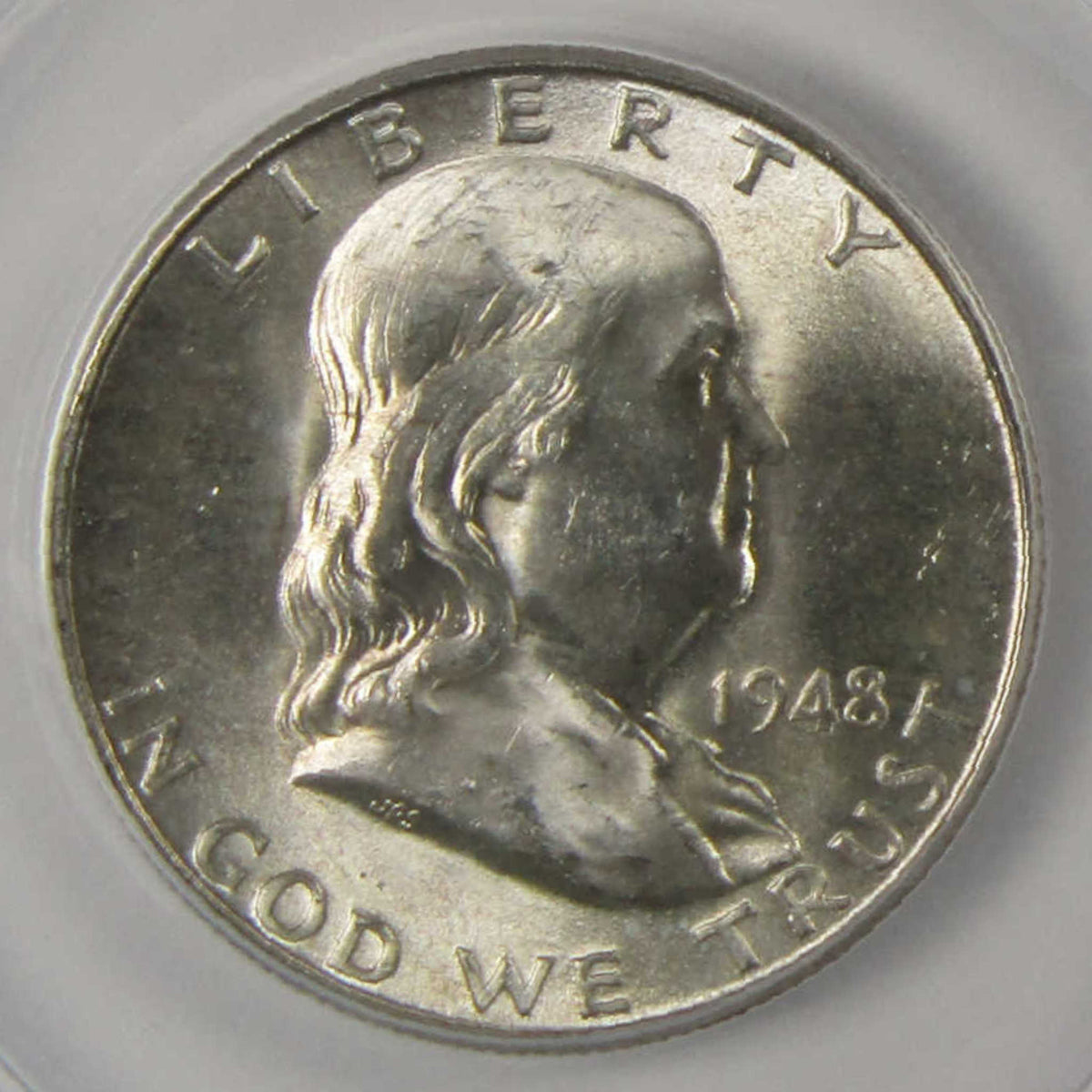 1948 D Franklin Silver Half Dollar MS 64 FBL ANACS 50c Coin SKU:I28778
