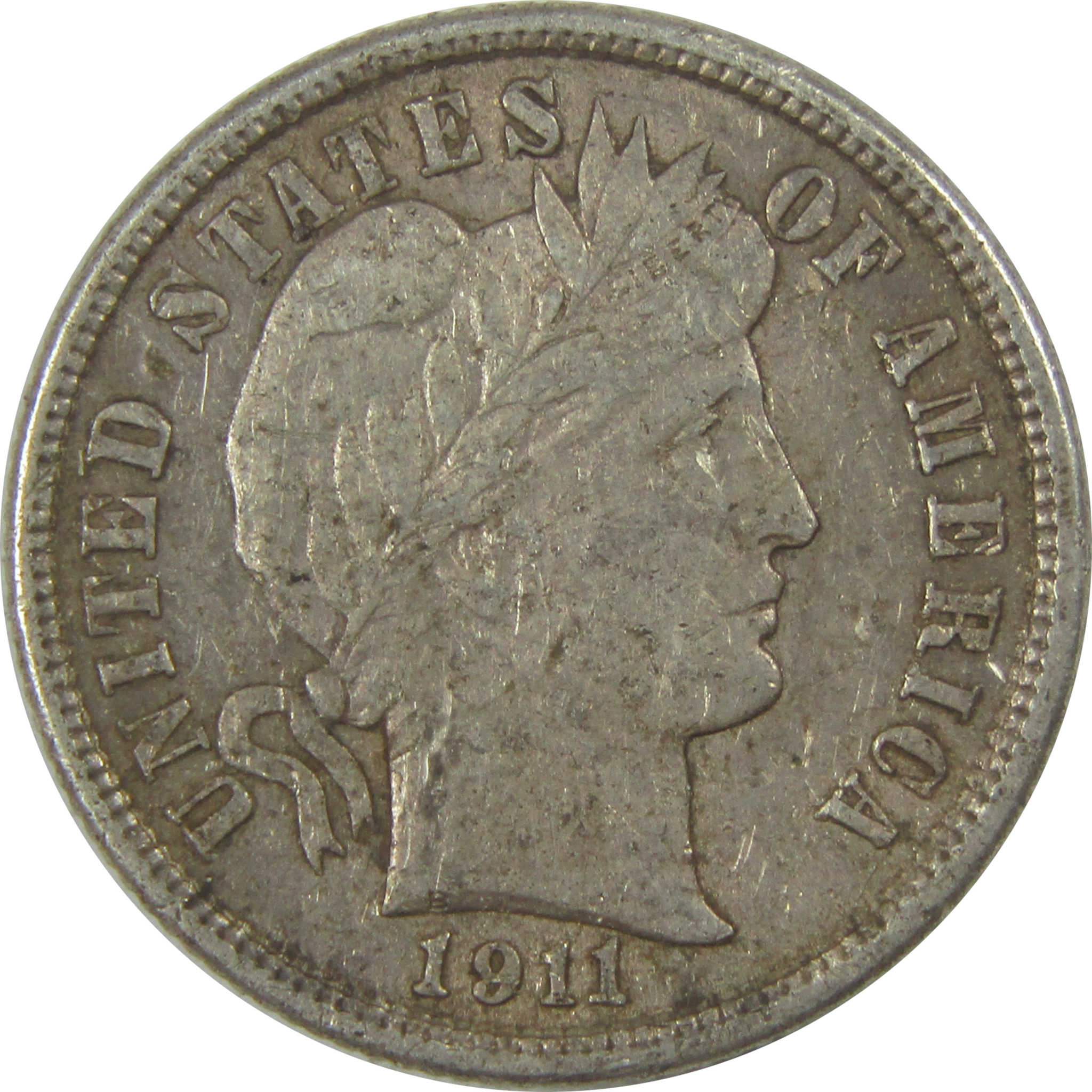 1911 Barber Dime XF EF Extremely Fine Details Silver SKU:I20662