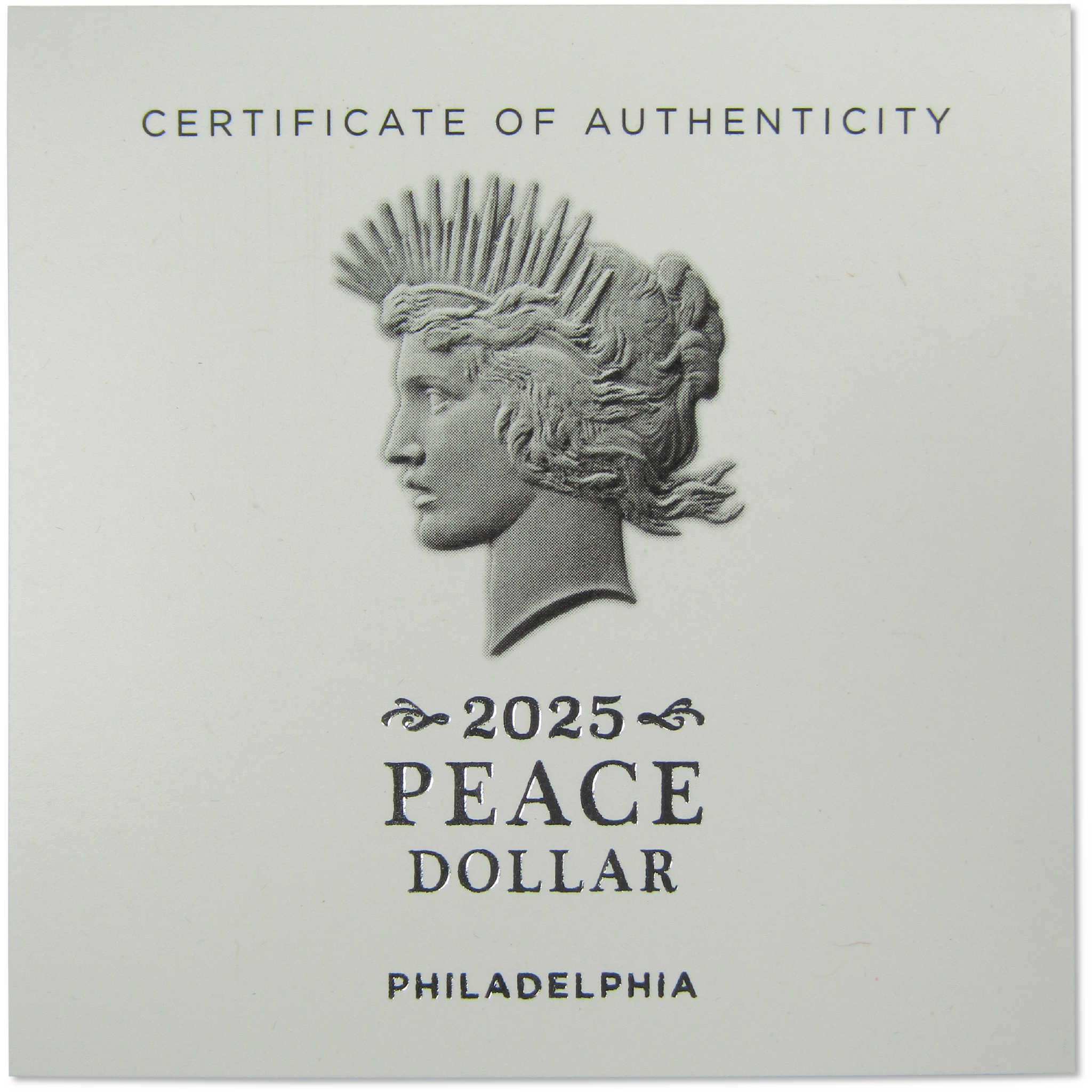 2025 Peace Dollar BU Uncirculated .999 Silver Bullion $1 Coin OGP COA