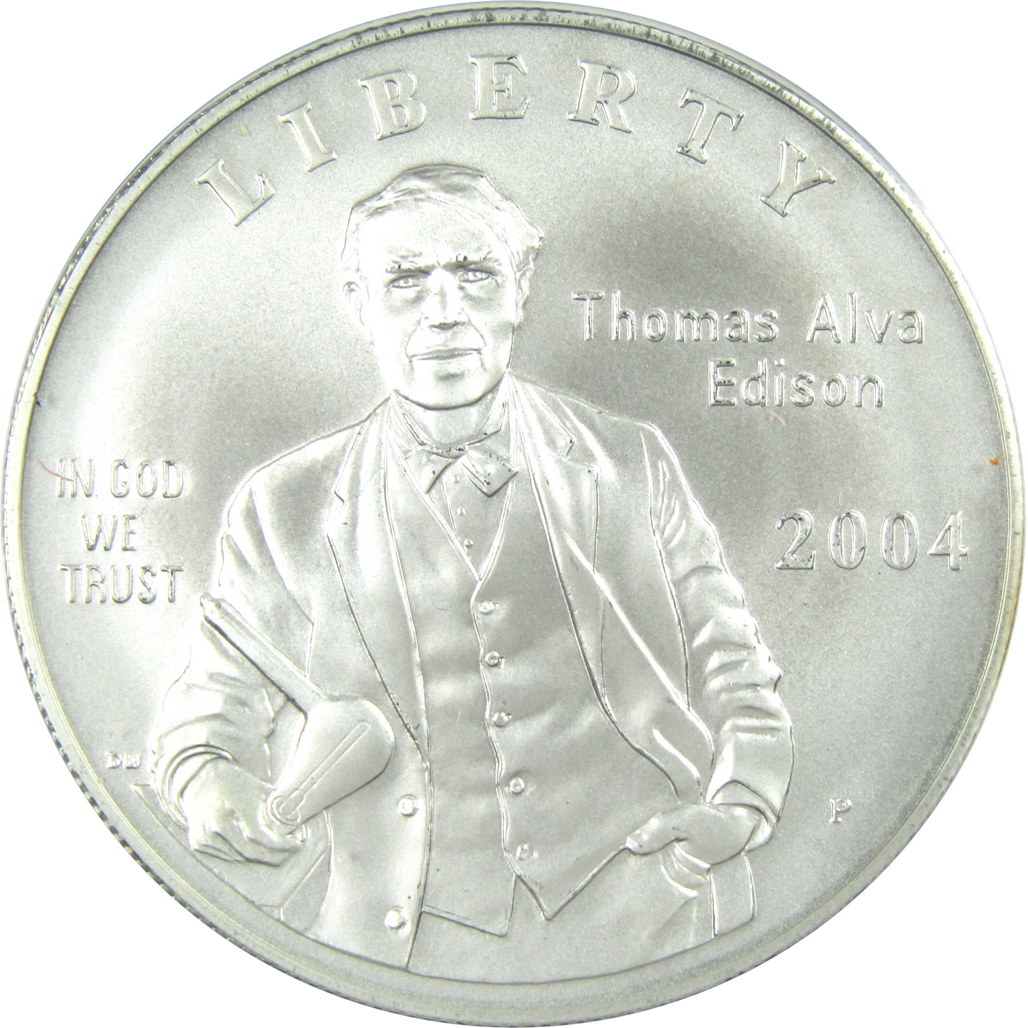 2004 P Thomas Alva Edison Dollar Uncirculated Silver Coin SKU:CPC5032