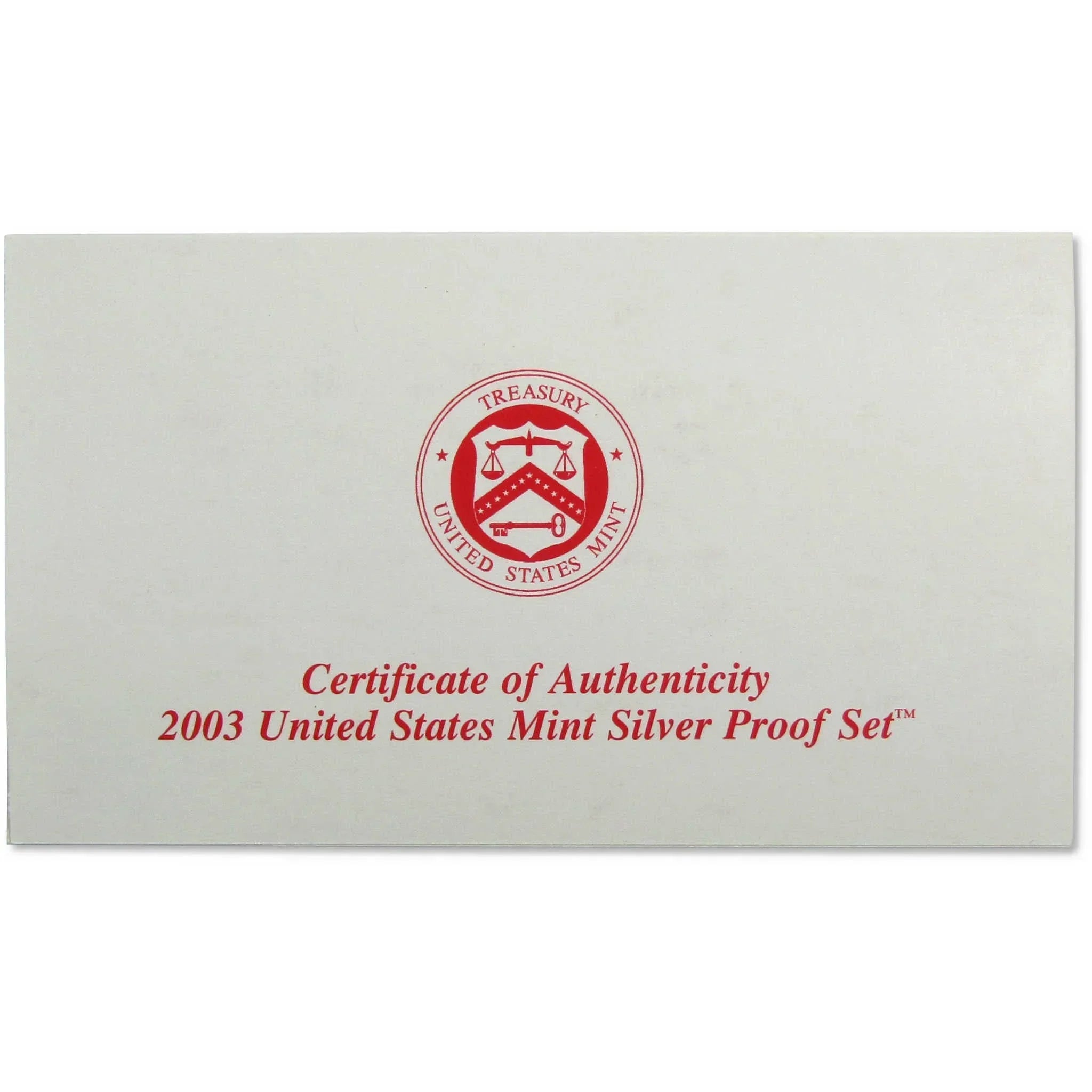2003 Silver Proof Set U.S. Mint Original Government Packaging OGP COA