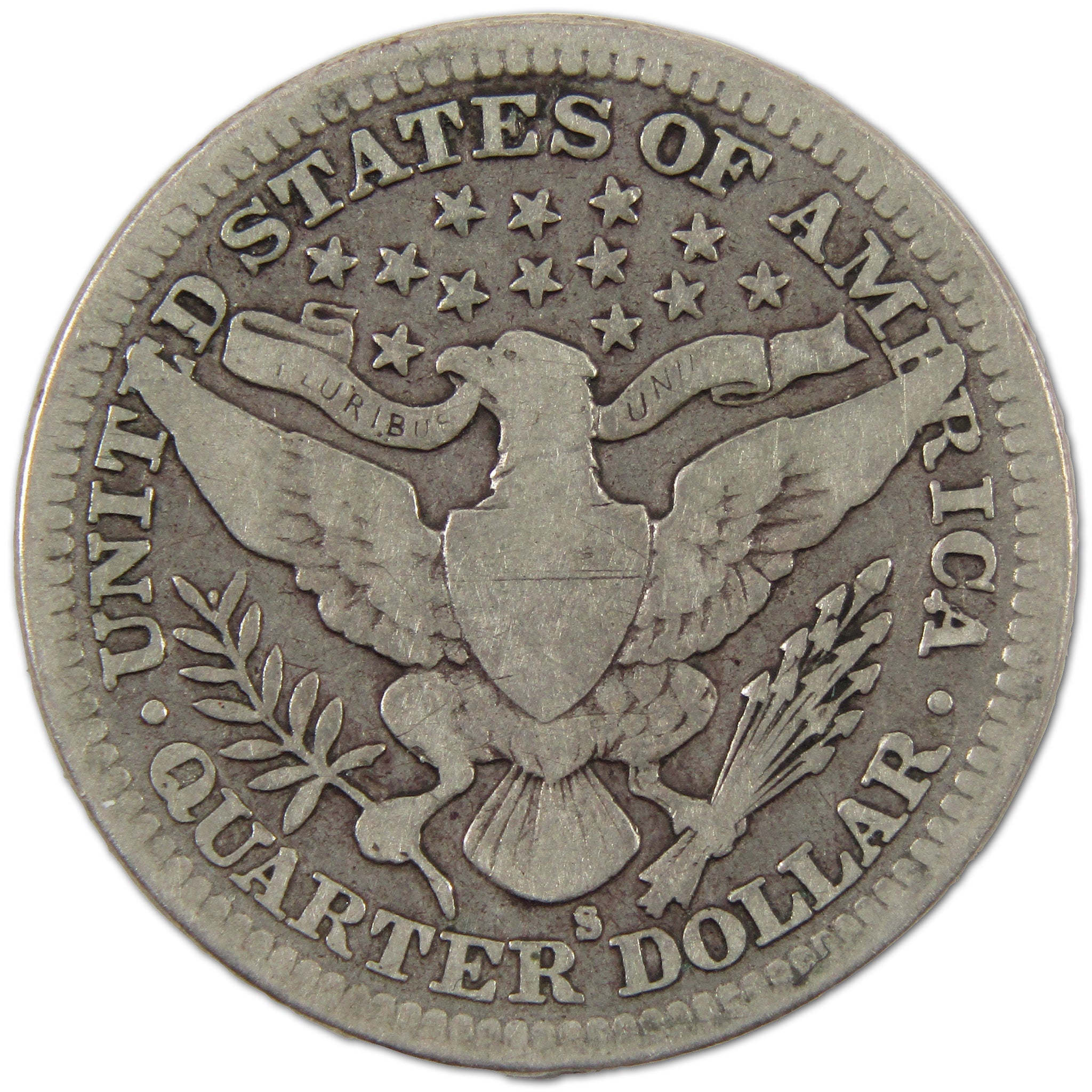 1915 S Barber Quarter VG Very Good Silver 25c Coin SKU:I10566