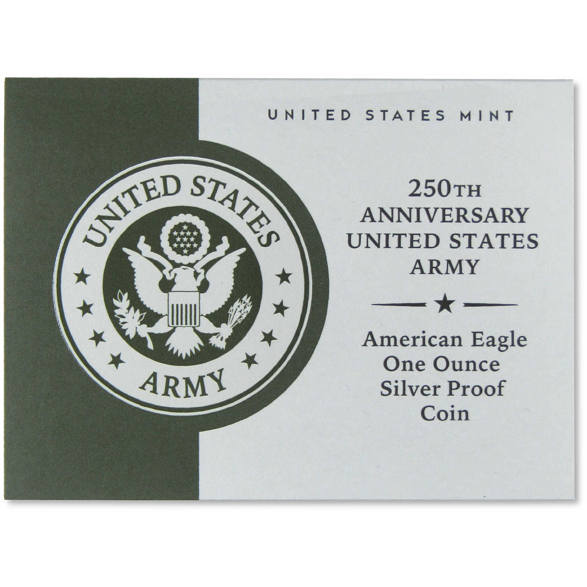2025 W American Silver Eagle with U.S. Army Privy Mark Proof OGP COA