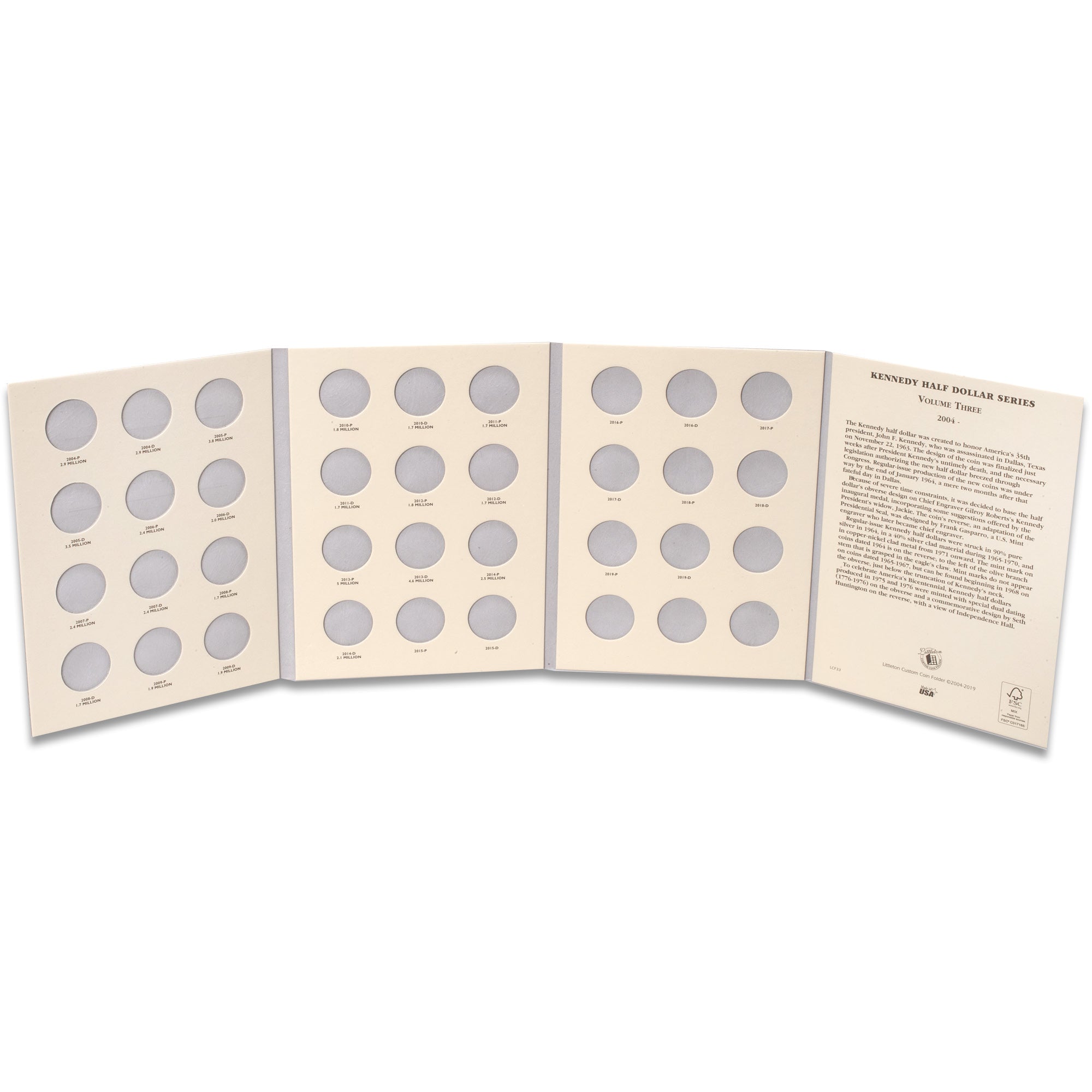 2004-2021 Kennedy Half Dollar Folder Volume 3 Littleton Coin Company