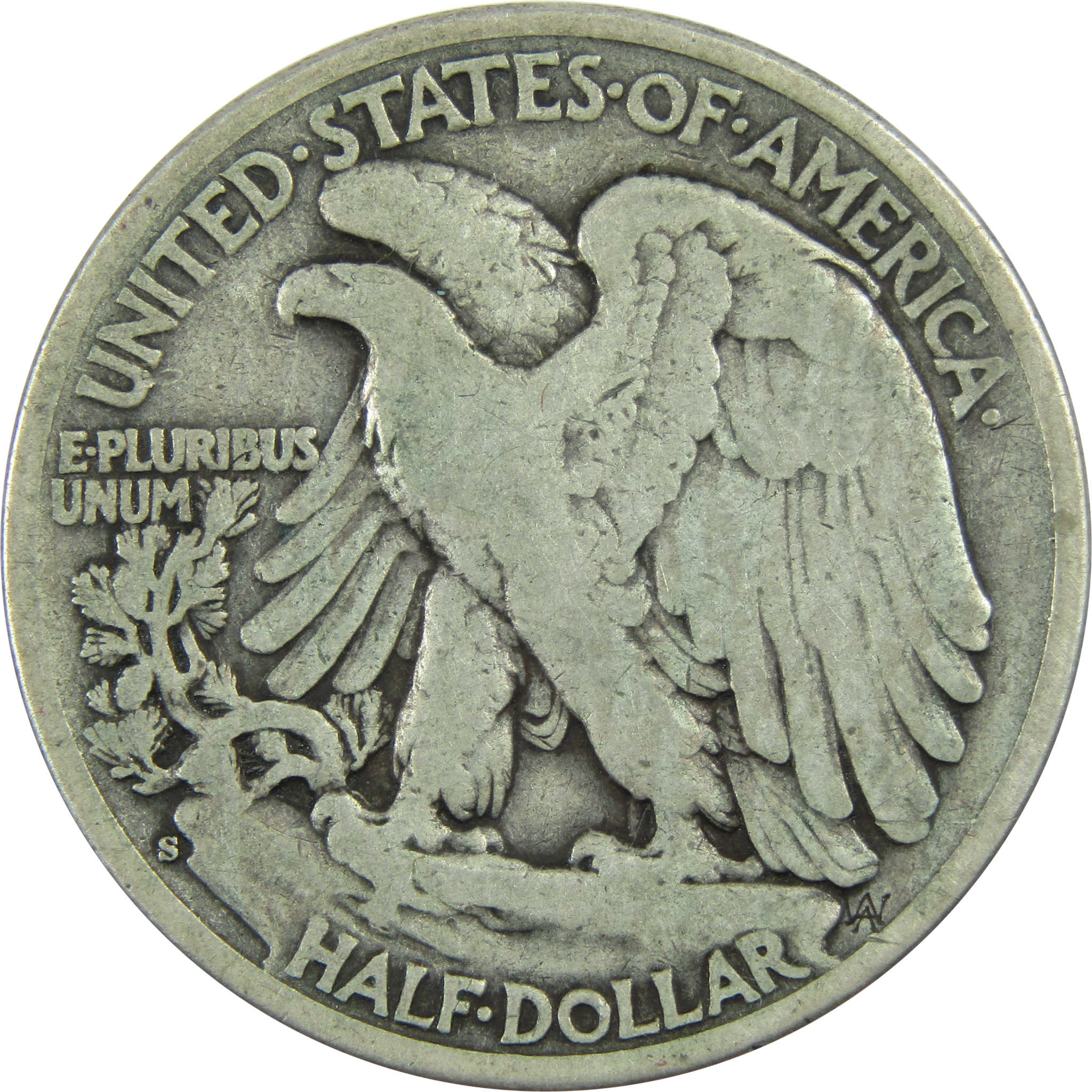 1928 S Liberty Walking Half Dollar F Fine Silver 50c Coin SKU:I13485
