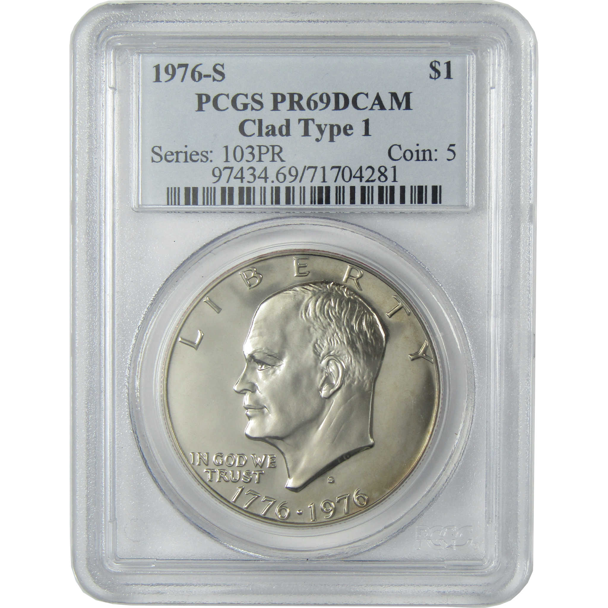 1976 S Type 1 Eisenhower Dollar Clad PR 69 DCAM PCGS SKU:CP1561