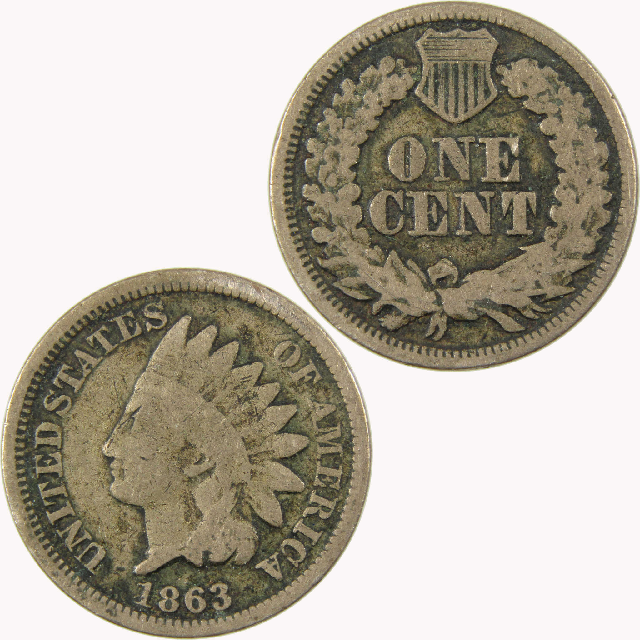 1863 Indian Head Cent G Good Penny 1c Coin SKU:CP1105