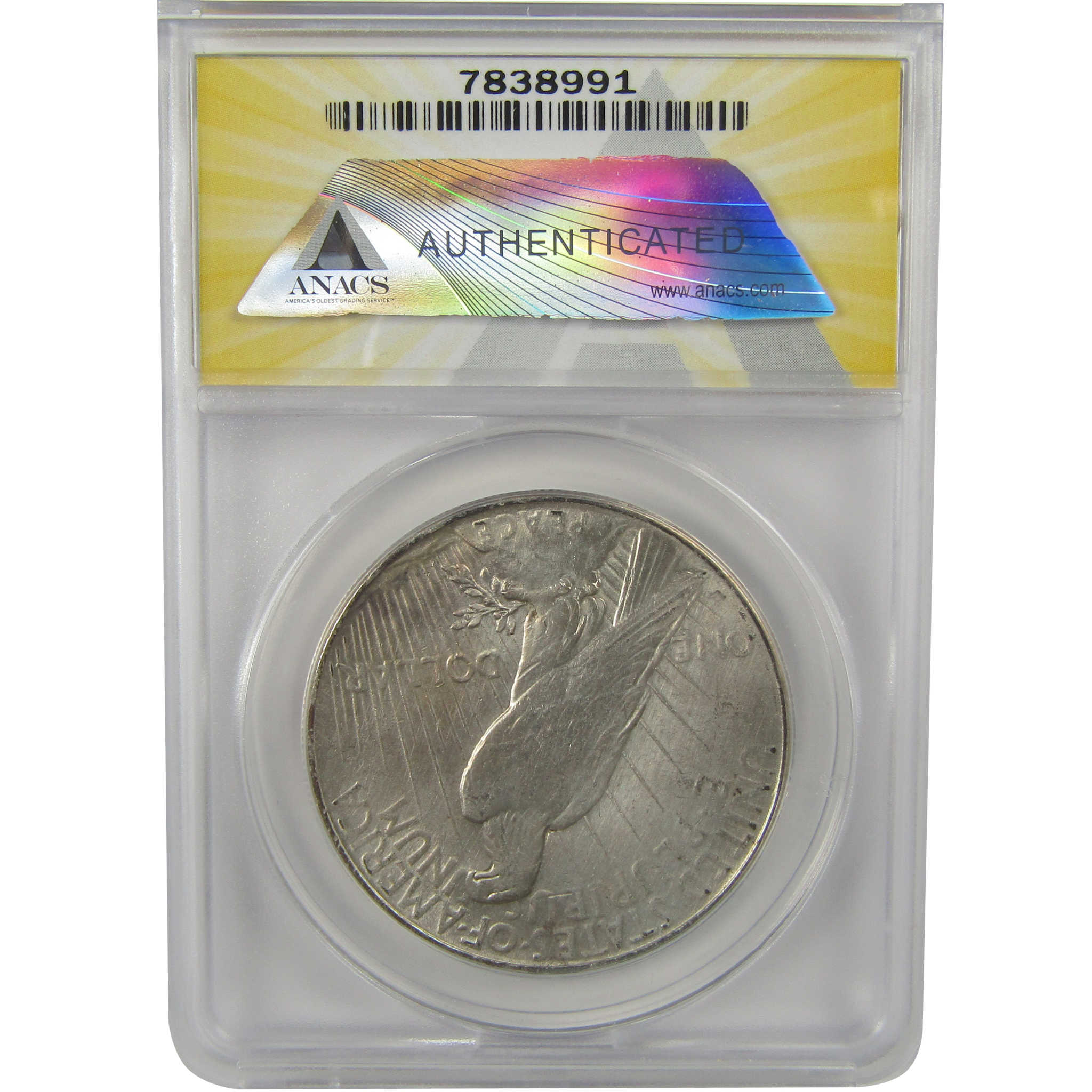 1934 Peace Dollar AU 58 Details ANACS Silver $1 Coin SKU:I22375